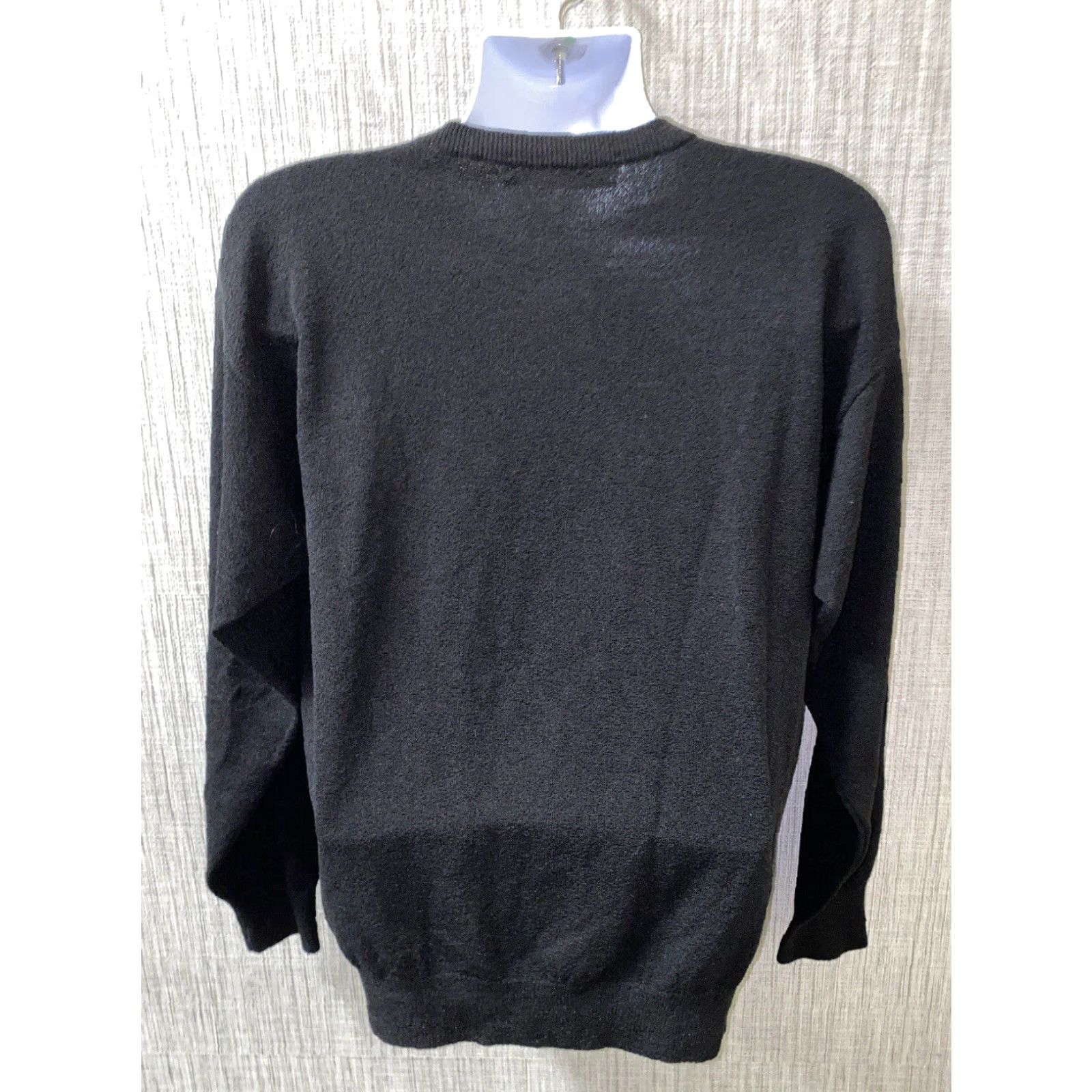 Vintage Jhane Barnes Mens V-Neck Sweater Black Wool Nylon Medium Size US M / EU 48-50 / 2 - 4 Thumbnail
