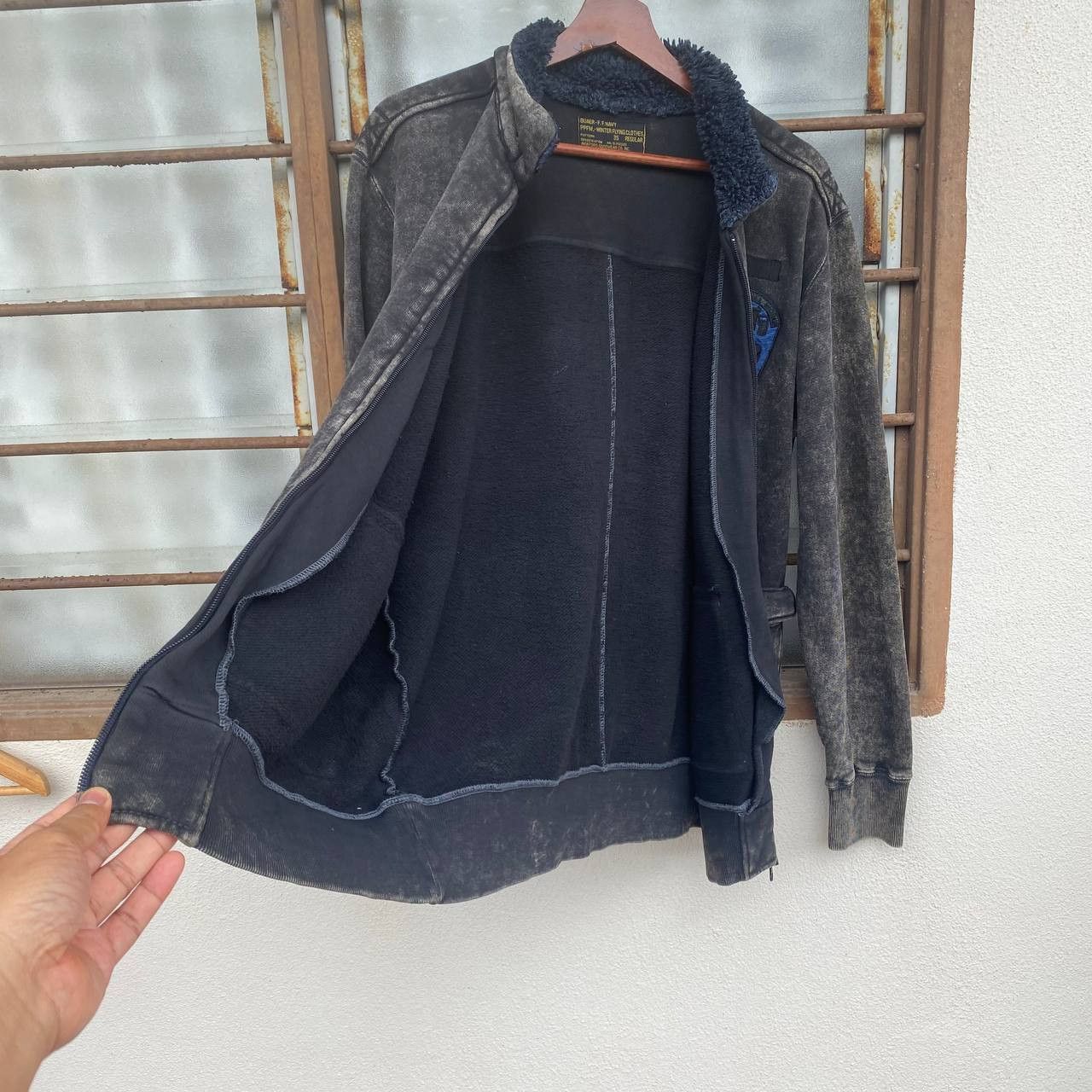 PPFM × Vintage VINTAGE PPFM WINTER FLYING FADED BLACK SHERPA COLLAR Size US M / EU 48-50 / 2 - 11 Thumbnail