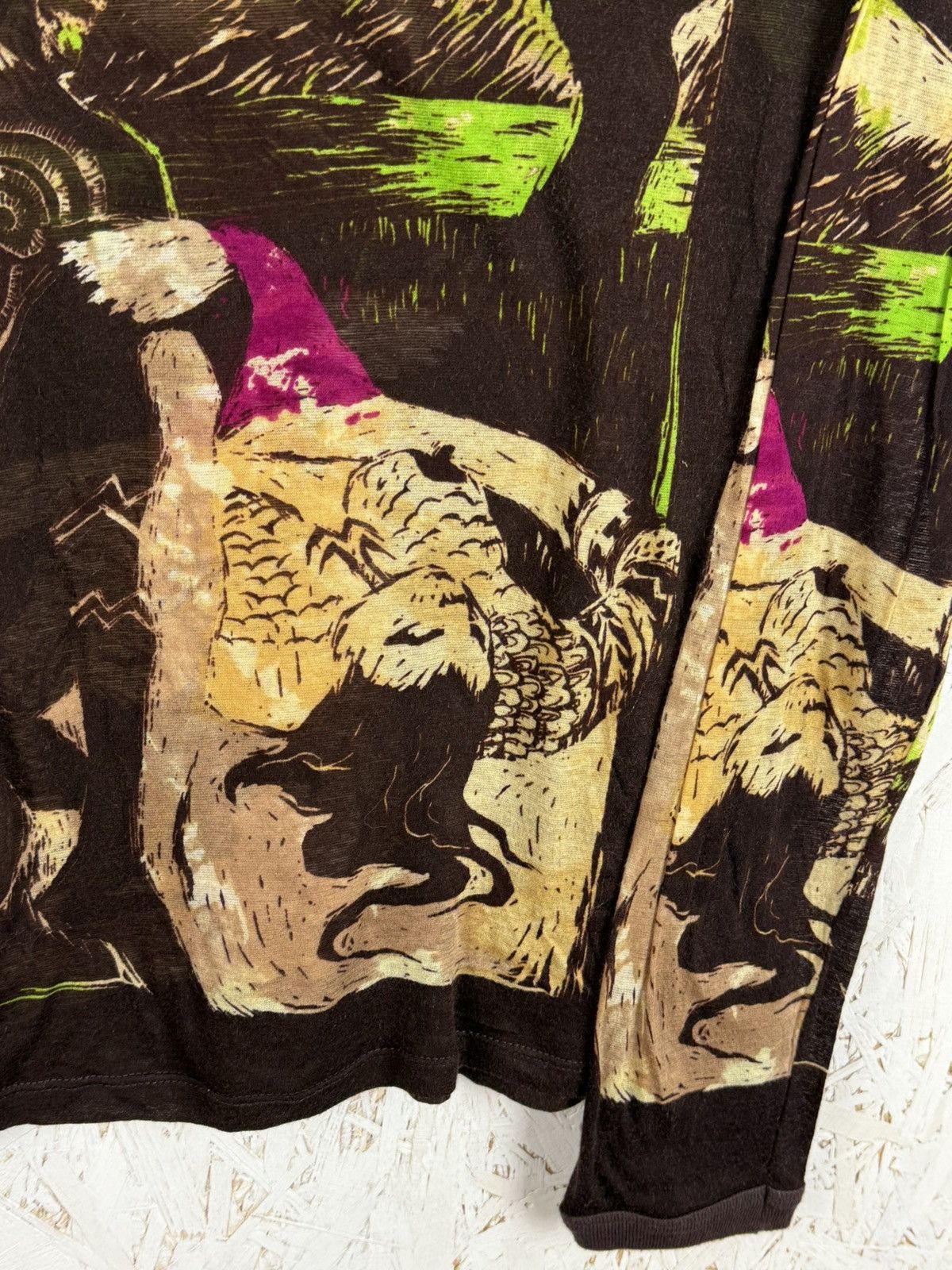 Jean Paul Gaultier 90s Jean Paul Gaultier Native Print Tattoo Mesh Top Size L Size L / US 10 / IT 46 - 3 Thumbnail