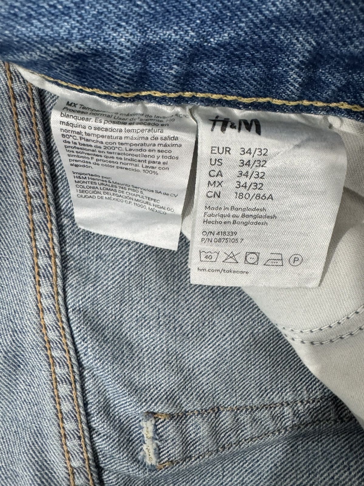H&M H&M Jeans Mens Size 34x32 Medium Wash Relaxed Fit Size US 34 / EU 50 - 4 Thumbnail