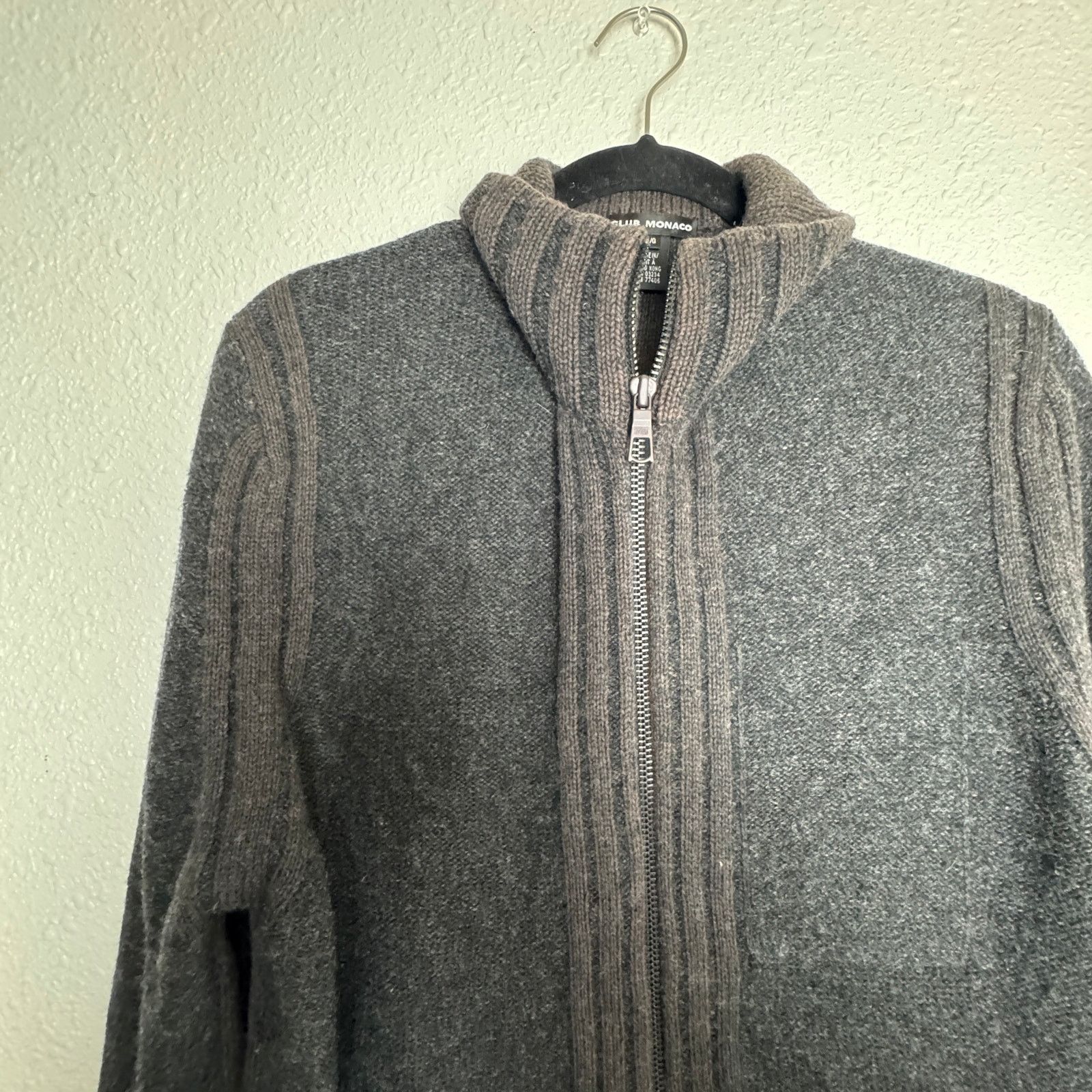 Club Monaco Club Monaco Grey Zip Up Sweater Size Large Size US L / EU 52-54 / 3 - 3 Thumbnail