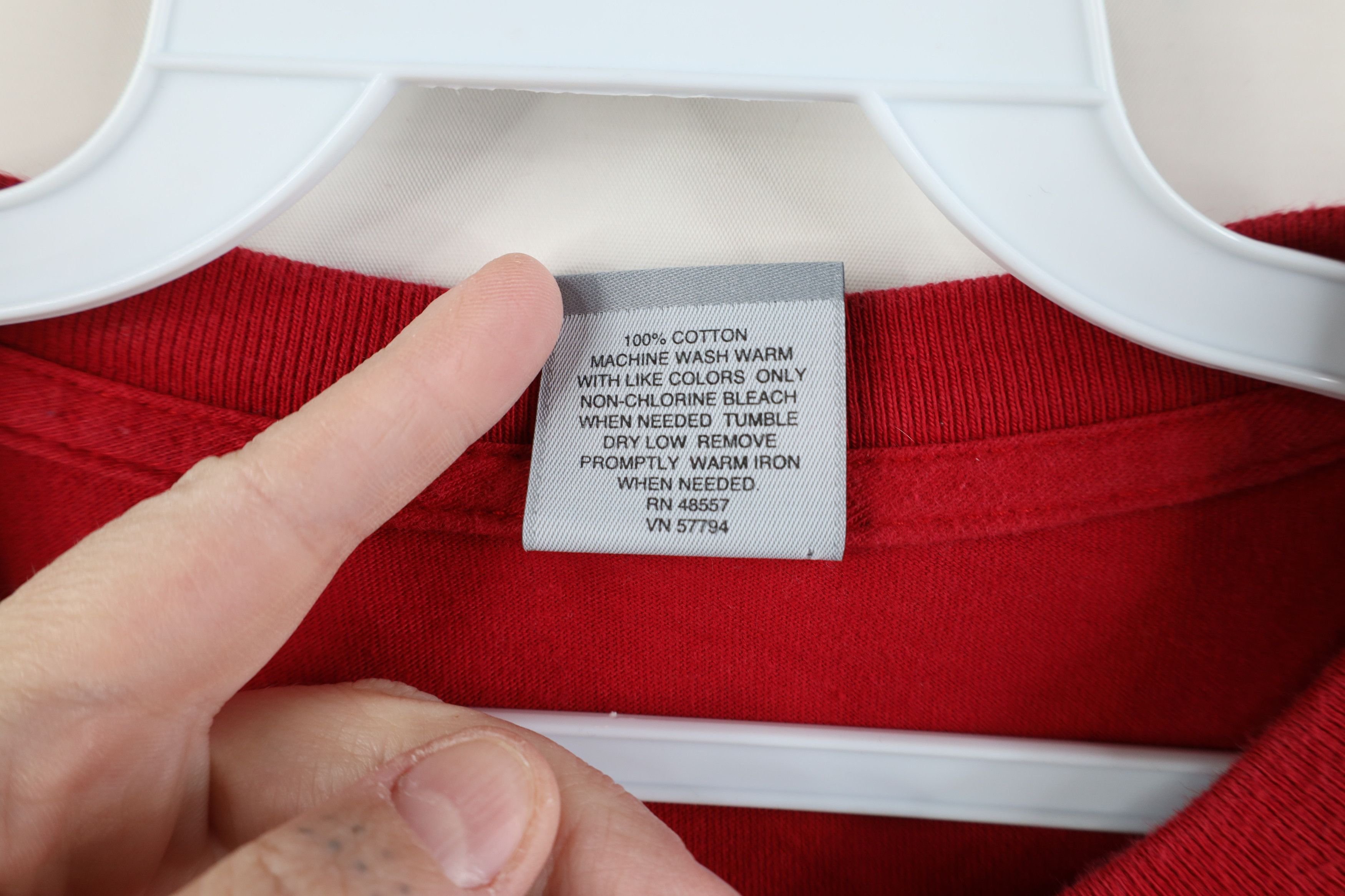 Vintage Vintage 90s Streetwear Blank Heavyweight Cotton T-Shirt Red Size US XXL / EU 58 / 5 - 7 Thumbnail