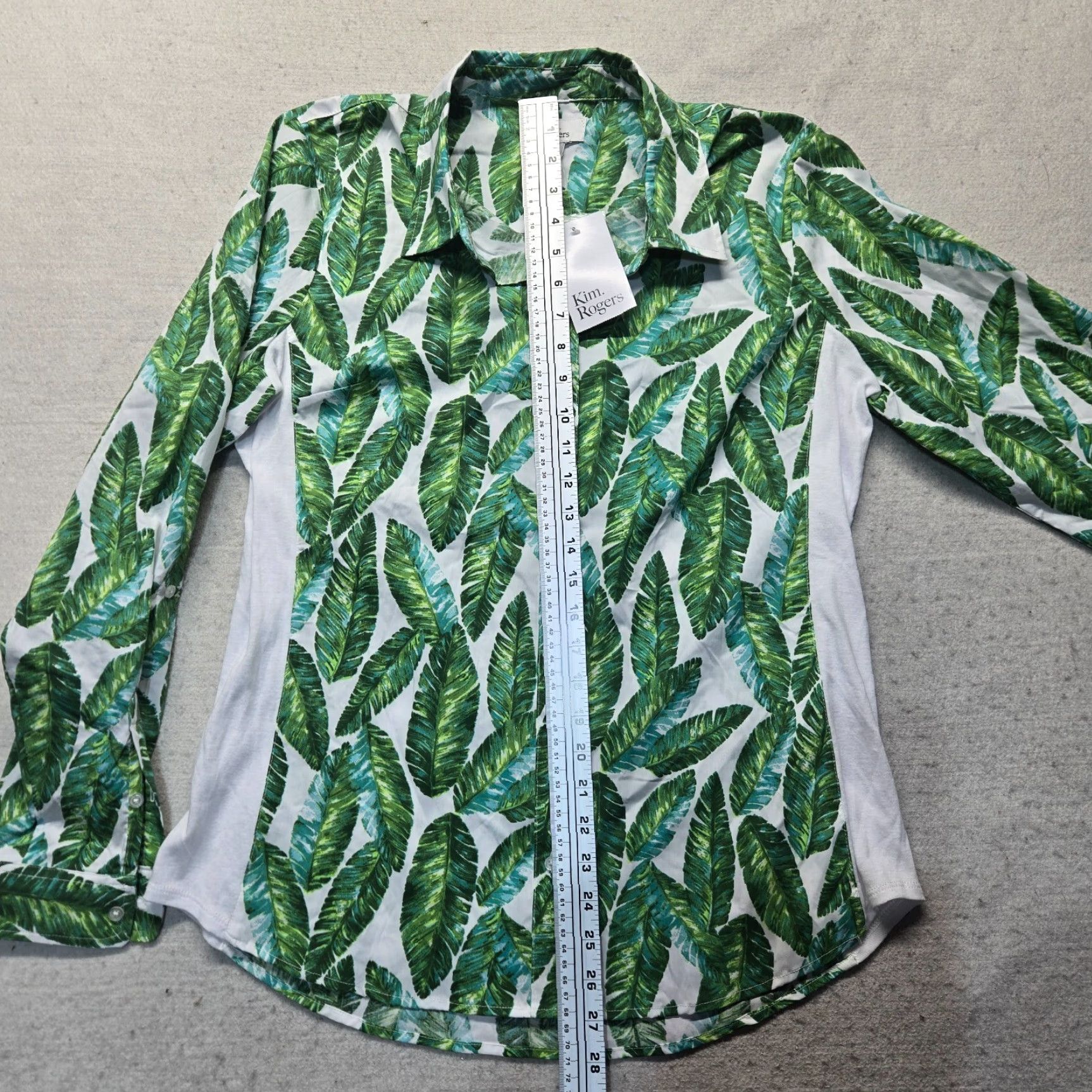 Vintage Kim Rogers Shirt Women M Green Linen Button-Up Adult Medium V-Neck Classic Womens Shirt Size M / US 6-8 / IT 42-44 - 7 Thumbnail