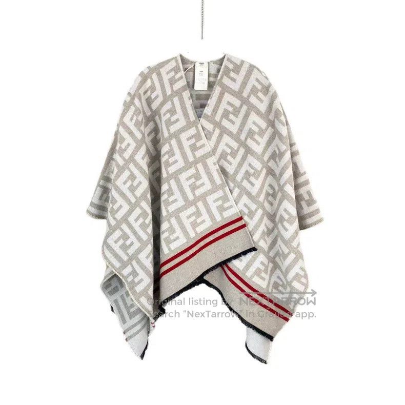 Fendi Fendi Monogram Printed Wool Shawl Size ONE SIZE - 1 Thumbnail