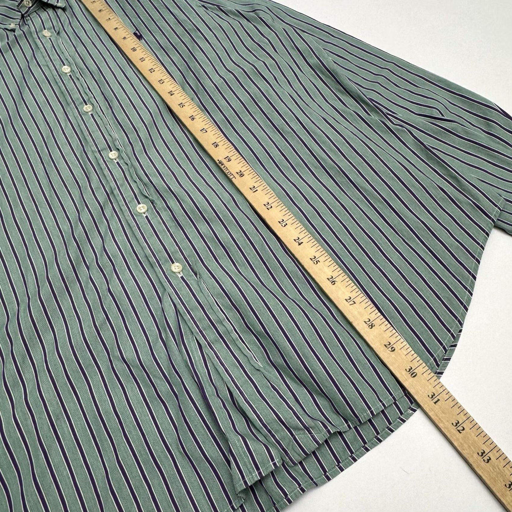 Ralph Lauren Ralph Lauren Button-Down Long Sleeve Shirt Mens Classic Fit L Green Purple Striped 16.5 Size US L / EU 52-54 / 3 - 4 Thumbnail