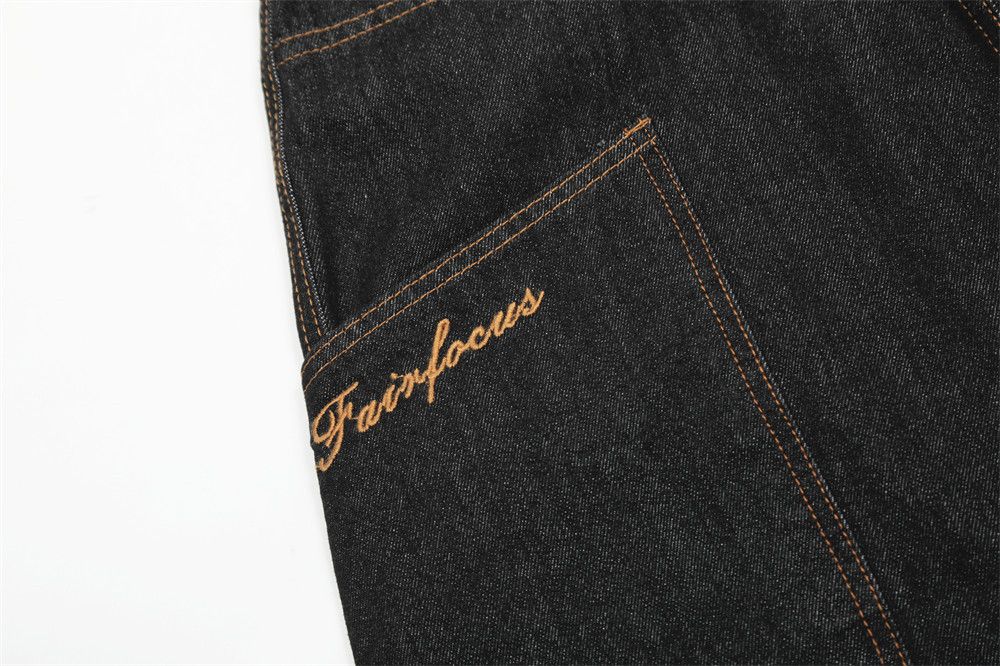 Japanese Brand × Jean Men's hip-hop trendy workwear loose wide-leg scimitar jeans Size US 34 / EU 50 - 4 Thumbnail
