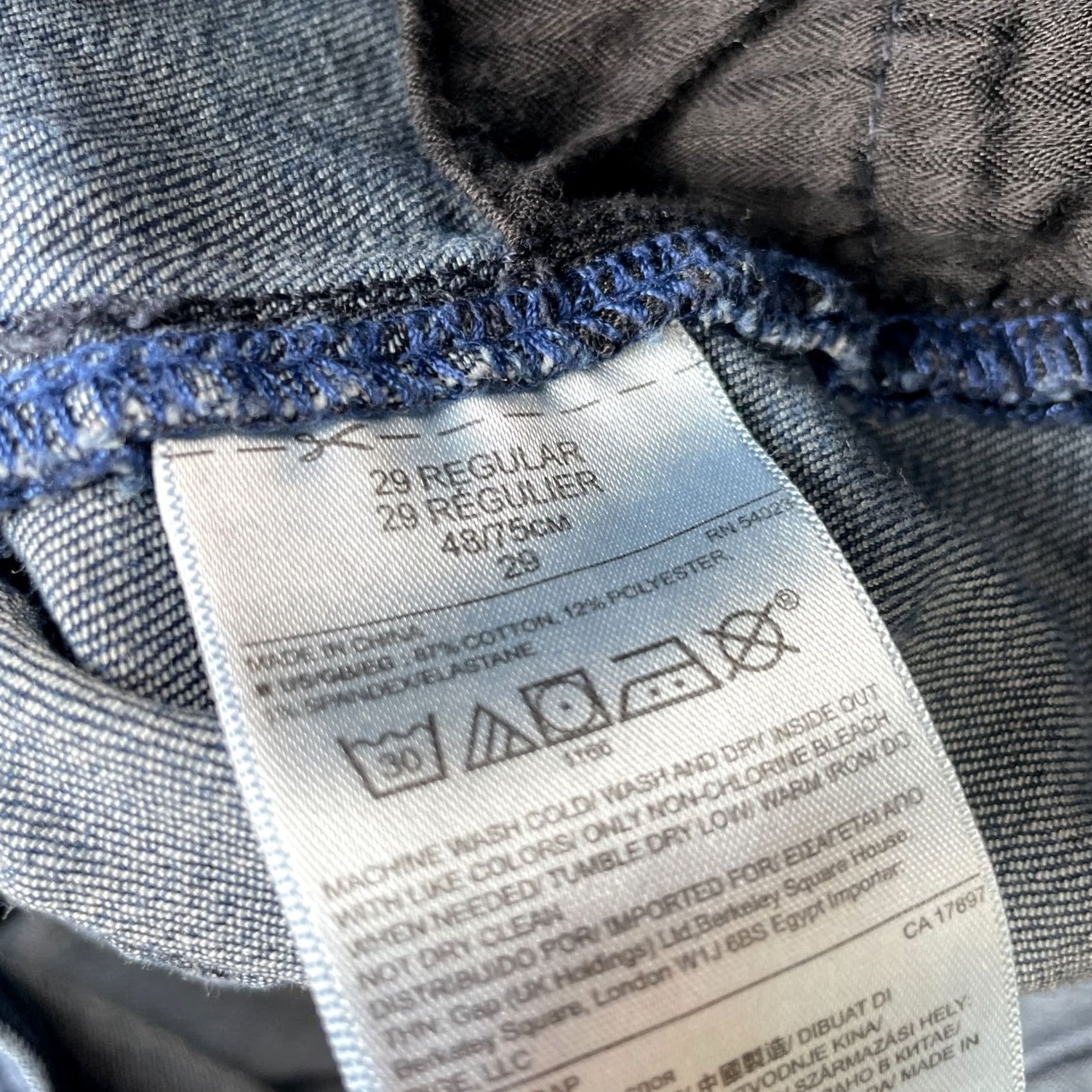 Gap Gap Jeans Womens 32x26 Blue 1969 Tapered Leg Whiskered Denim Logo Cotton Stretch Size 24" / US 00 / IT 34 - 4 Thumbnail