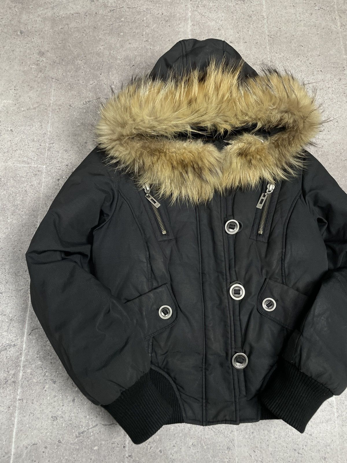 Le Grande Bleu (L.G.B.) Vintage Rick Owens Vibe Faux Fur Trim Girly Puffer Jacket y2 Size S / US 4 / IT 40 - 5 Thumbnail