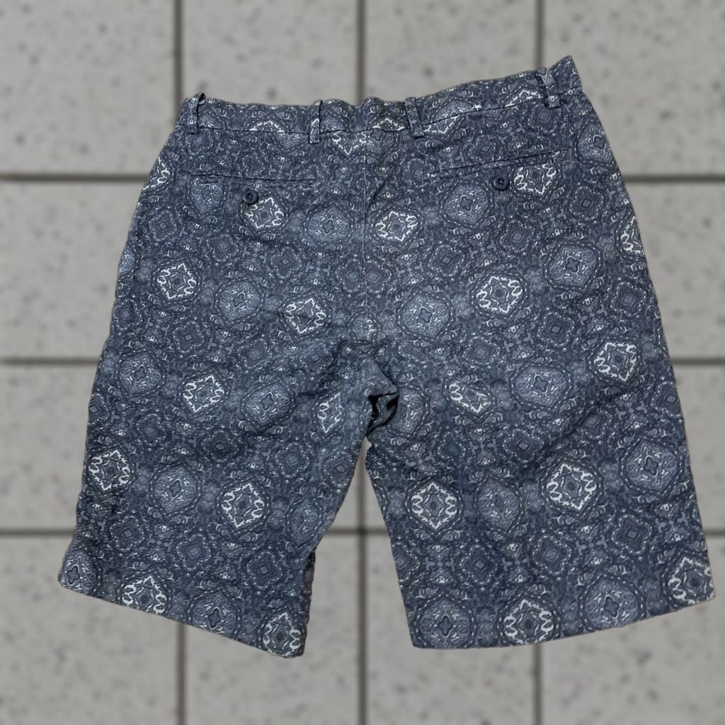 Uniqlo UNIQLO Paisley Shorts Linen Men M Retro Western Print Preppy Flat Chino 32x10 M gray 55% Linen Casual Pants Mens Size US 31 - 1 Thumbnail