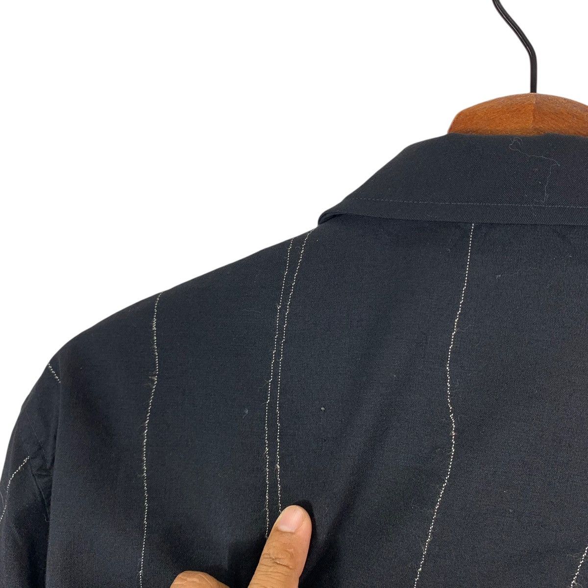 VINTAGE WORKSHOP YOHJI YAMAMOTO STRIPE BLACK ZIPPER JACKET