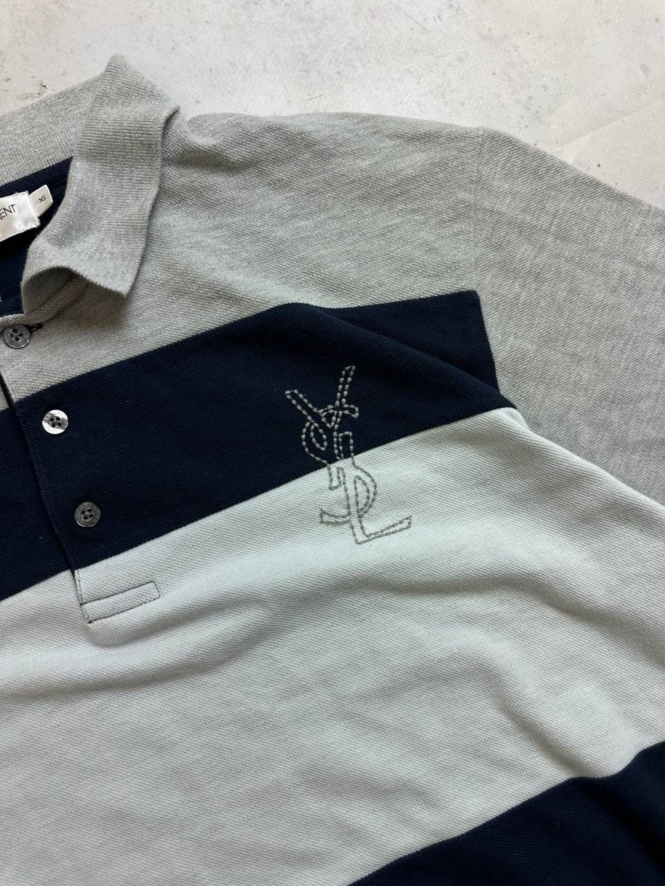 Vintage Vintage YSL Yves Saint Laurent Big Logo Polo Shirt XL Size US XL / EU 56 / 4 - 5 Thumbnail