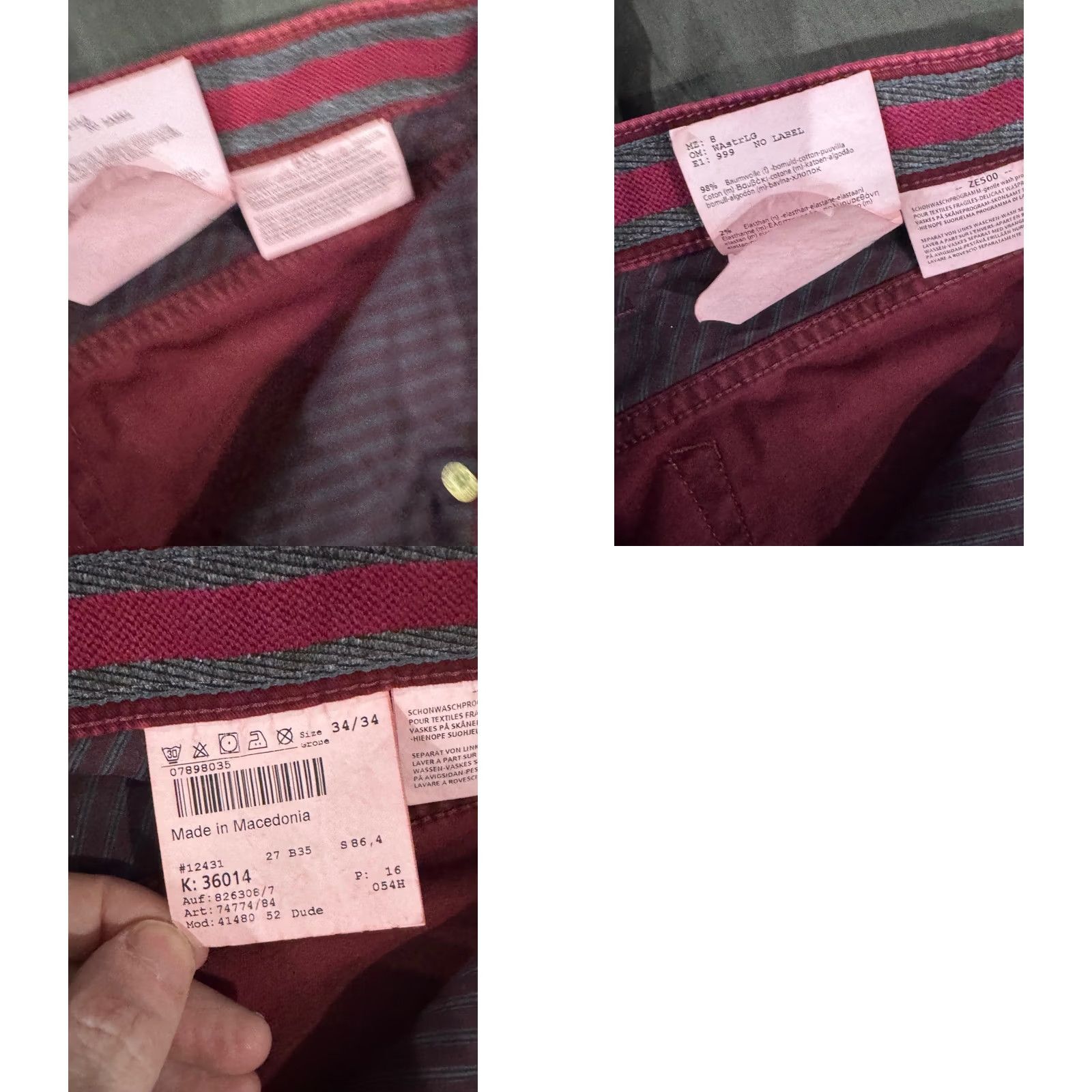 Etro Maus & Hoffman Retro Red Jeans Pants 34 x 31 Men Regular Multicolor Jeans Pants 90s style Mens Size US 33 - 8 Thumbnail