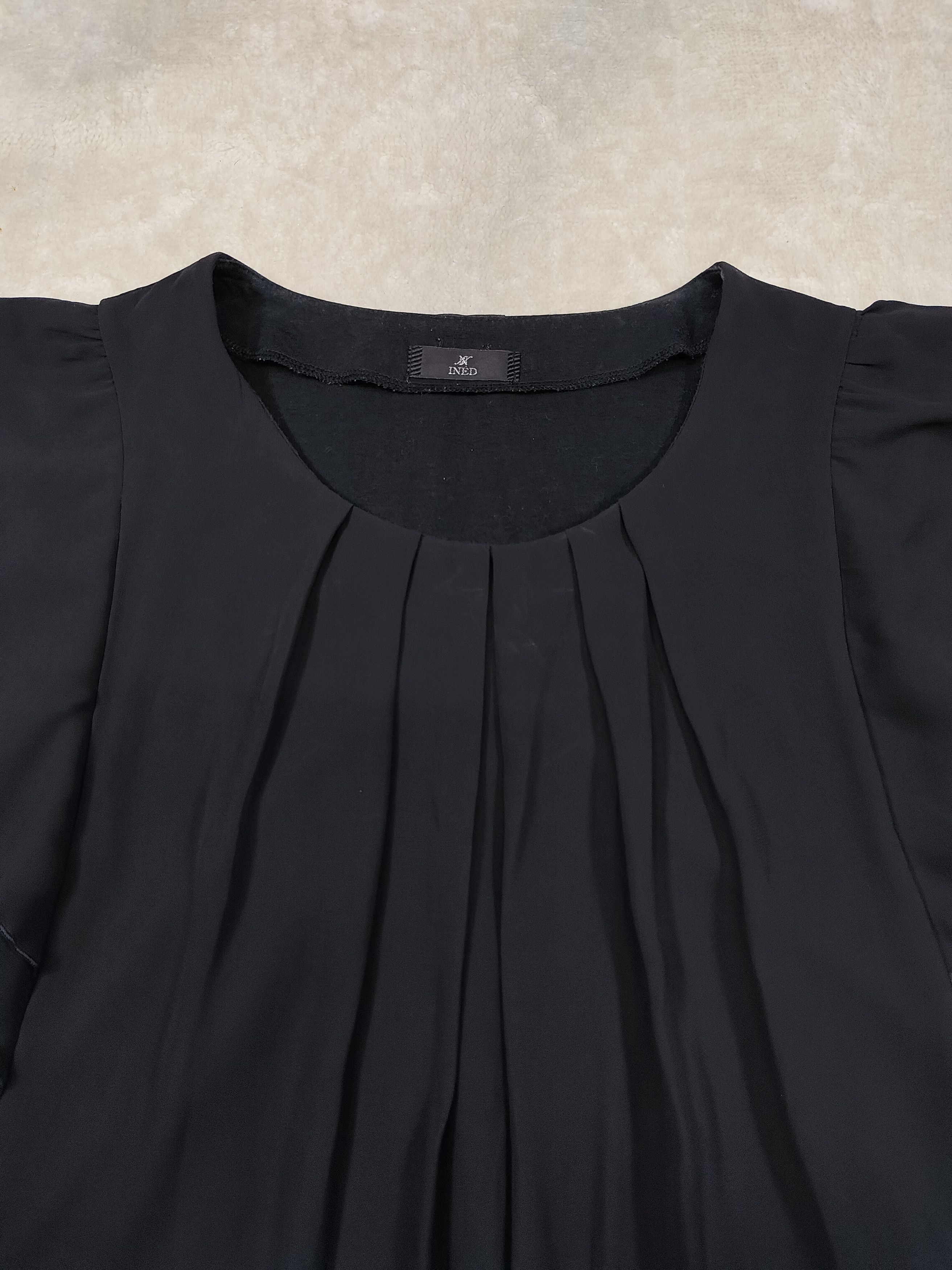 Yohji Yamamoto INED- Minimalist Layered Flutter Sleeve Chiffon Blouse Top Size M / US 6-8 / IT 42-44 - 7 Thumbnail