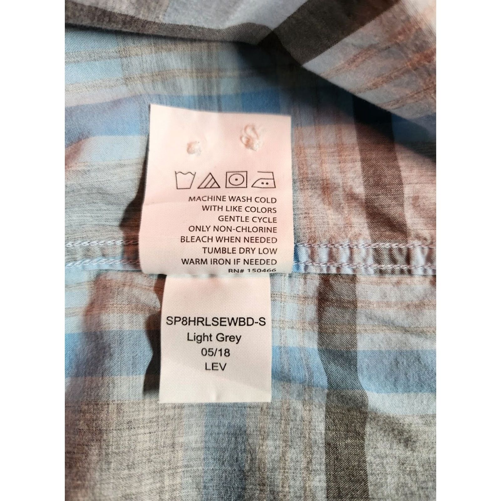 Vintage Hawker Rye Shirt Men’s Large Slim Long Sleeve Button-Down Plaid Blue/Gray/Black Cotton Slim Fit Mens Regular Size L Size US L / EU 52-54 / 3 - 7 Thumbnail