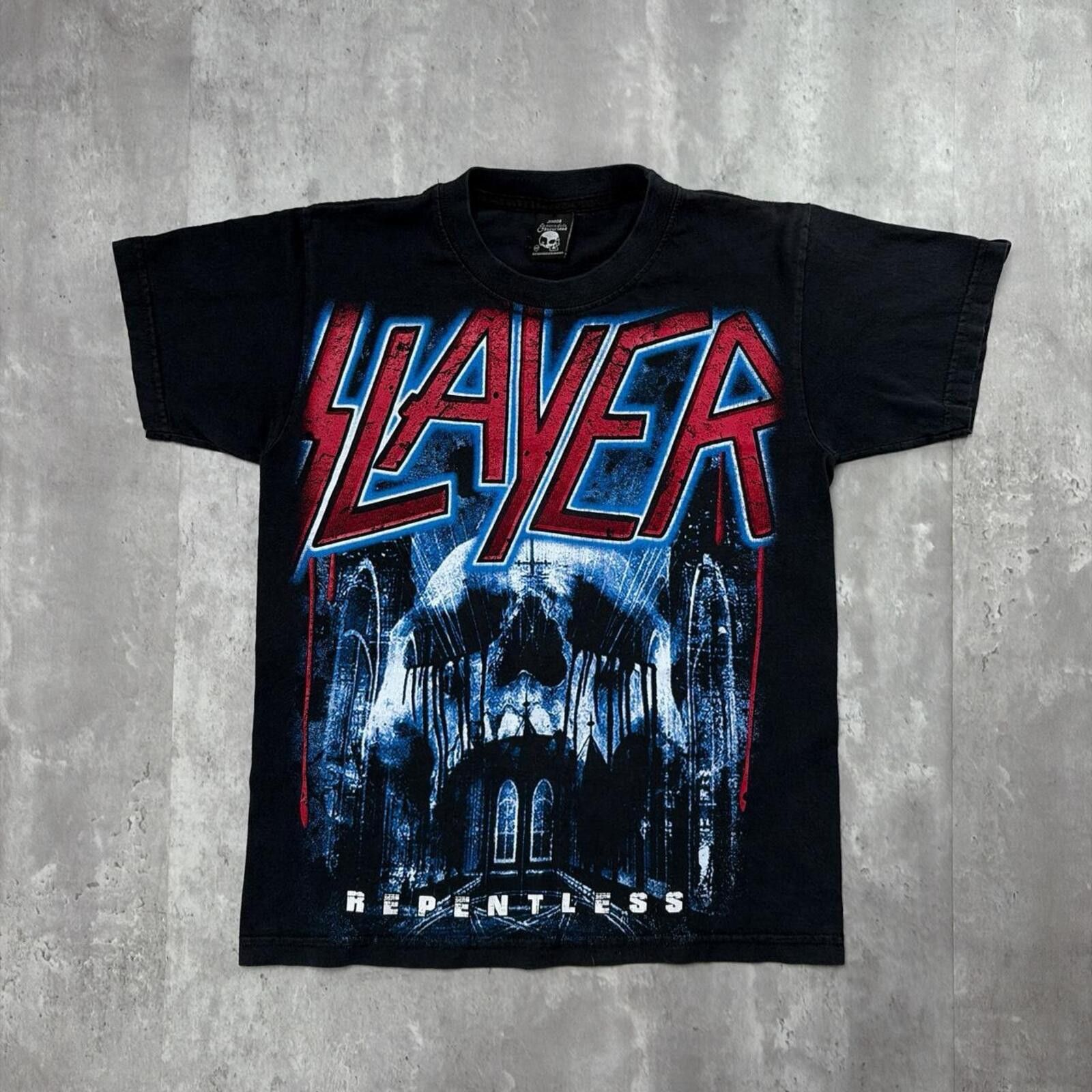 Other Y2K Black Slayer Grunge Gothic Band T-Shirt Size US XS / EU 42 / 0 - 1 Thumbnail