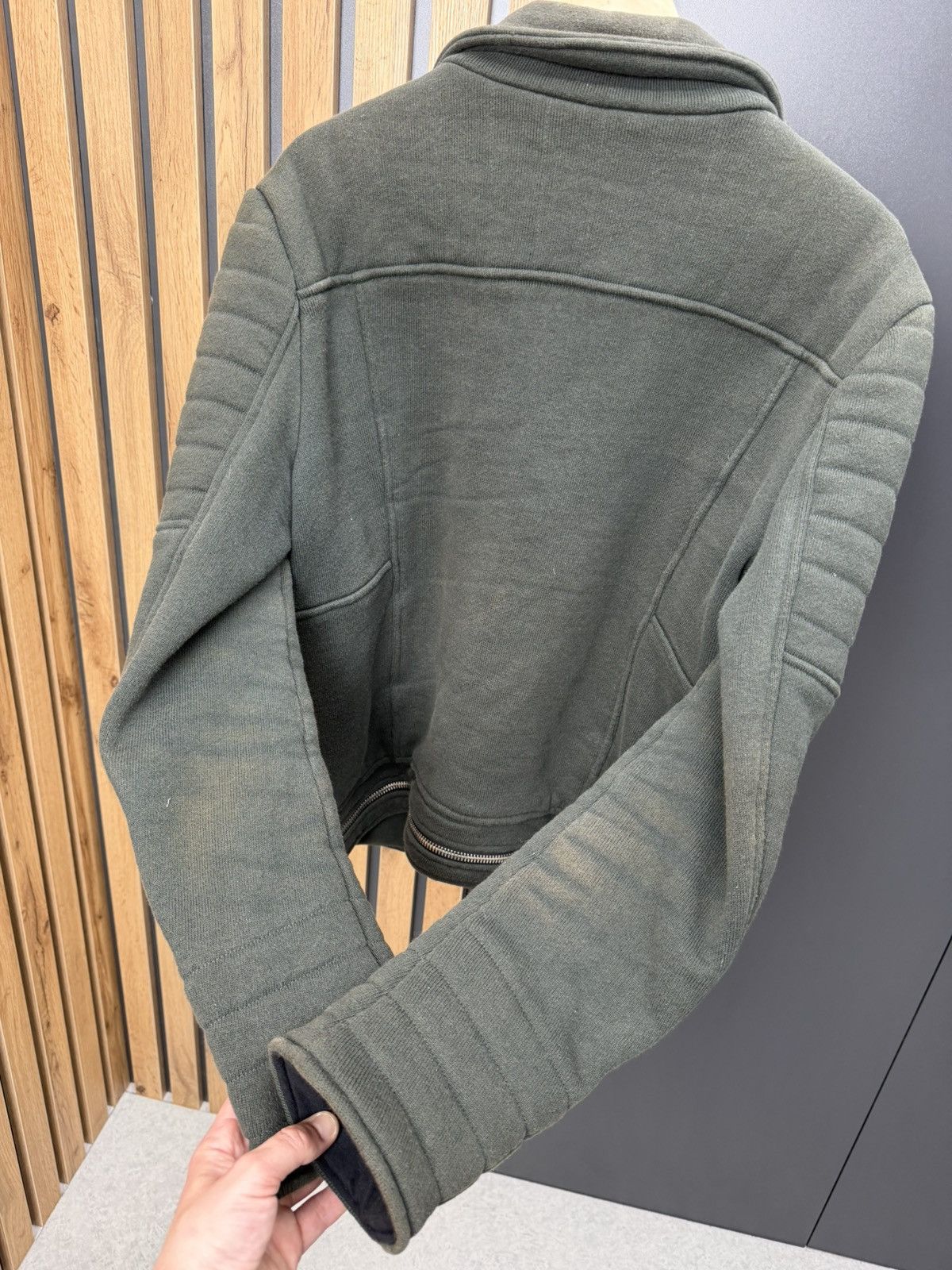 Balmain Balmain Biker Zip Jacket Faded Olive Size L Size US L / EU 52-54 / 3 - 17 Thumbnail