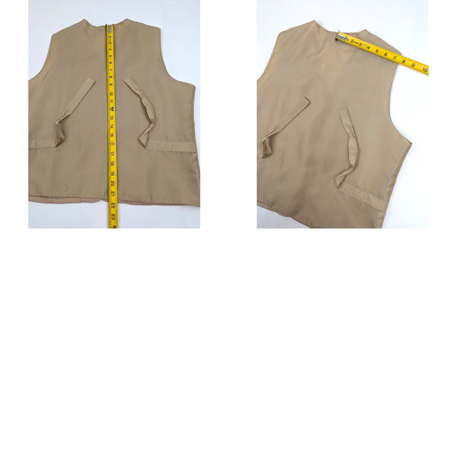 Vintage VINTAGE Stephanie Andrews Wool Soutache Embroidered Vest Lined Waistbelt Women L Vest Beige/Solid Jacket/Coat Length Short Sleeveless 100% Wool Size L / US 10 / IT 46 - 9 Thumbnail