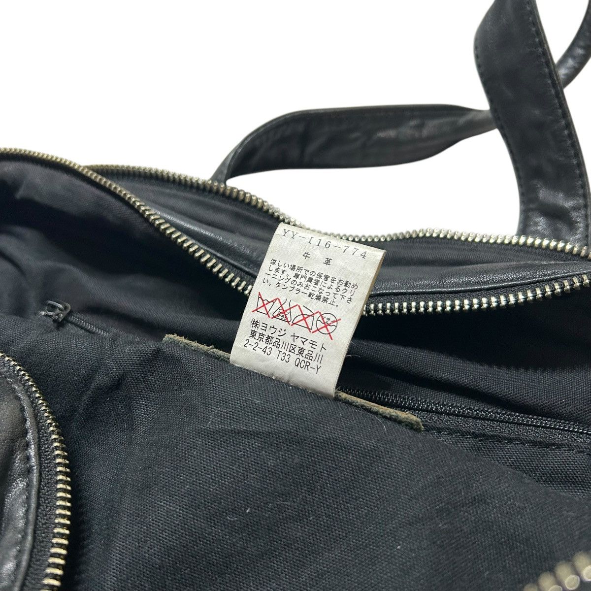 Designer × Vintage × Yohji Yamamoto Vintage Yohji Yamamoto black multi zip leather bag Size ONE SIZE - 6 Thumbnail