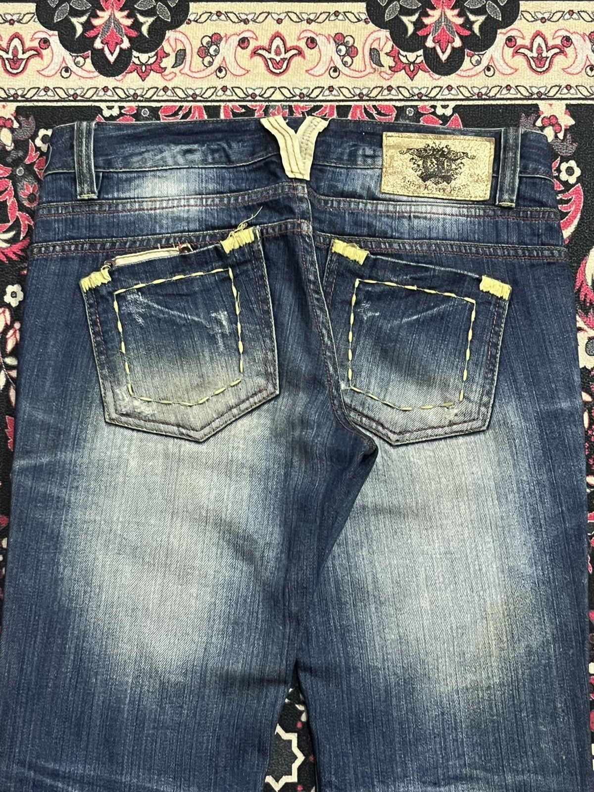 Japanese Brand ⚡️Flare⚡️Vintage Japanese Brand Anna Kerry Blue Faded Jeans Size 28" / US 6 / IT 42 - 8 Thumbnail