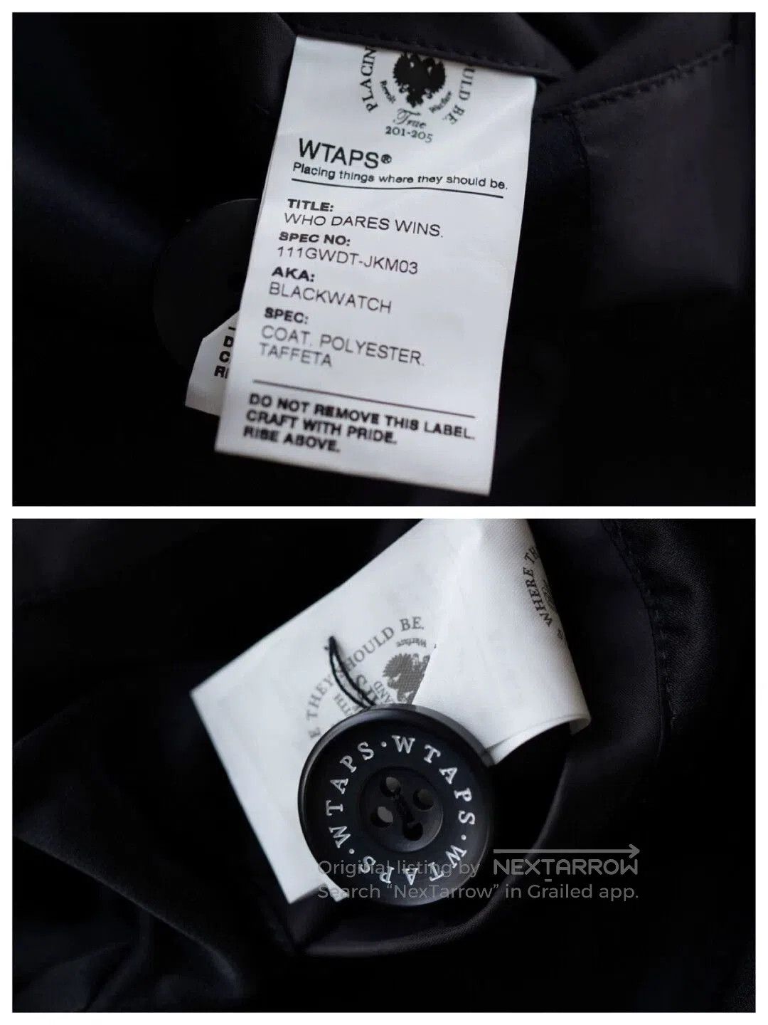 Wtaps Black Double-Breasted Long Coat Size S. Size US S / EU 44-46 / 1 - 8 Thumbnail