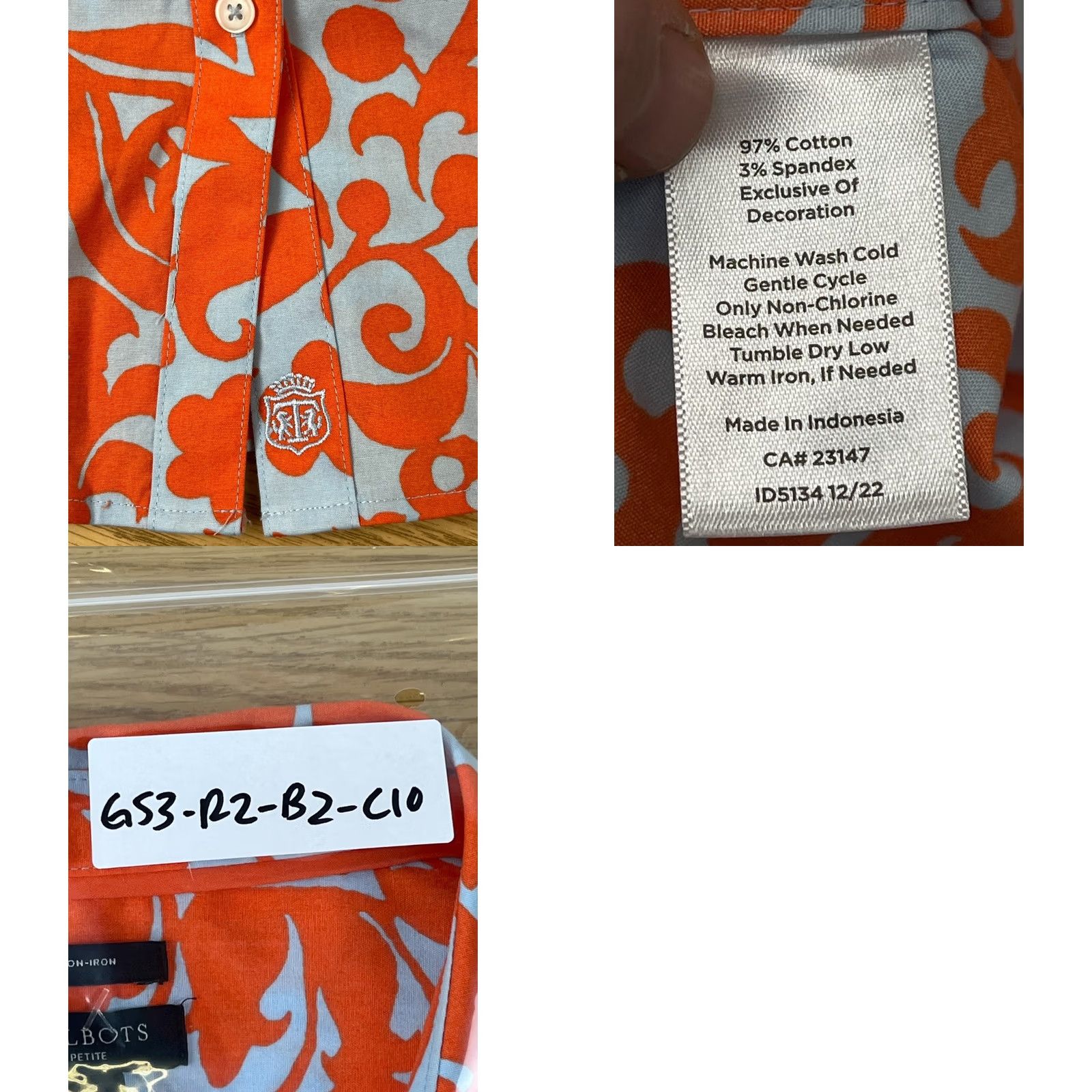 Talbots Talbots Blouse Womens 8P Orange Floral Sleeveless Button Front Non Iron Shirt Petite Size Type Blouse Womens Girls? Size M / US 6-8 / IT 42-44 - 8 Thumbnail