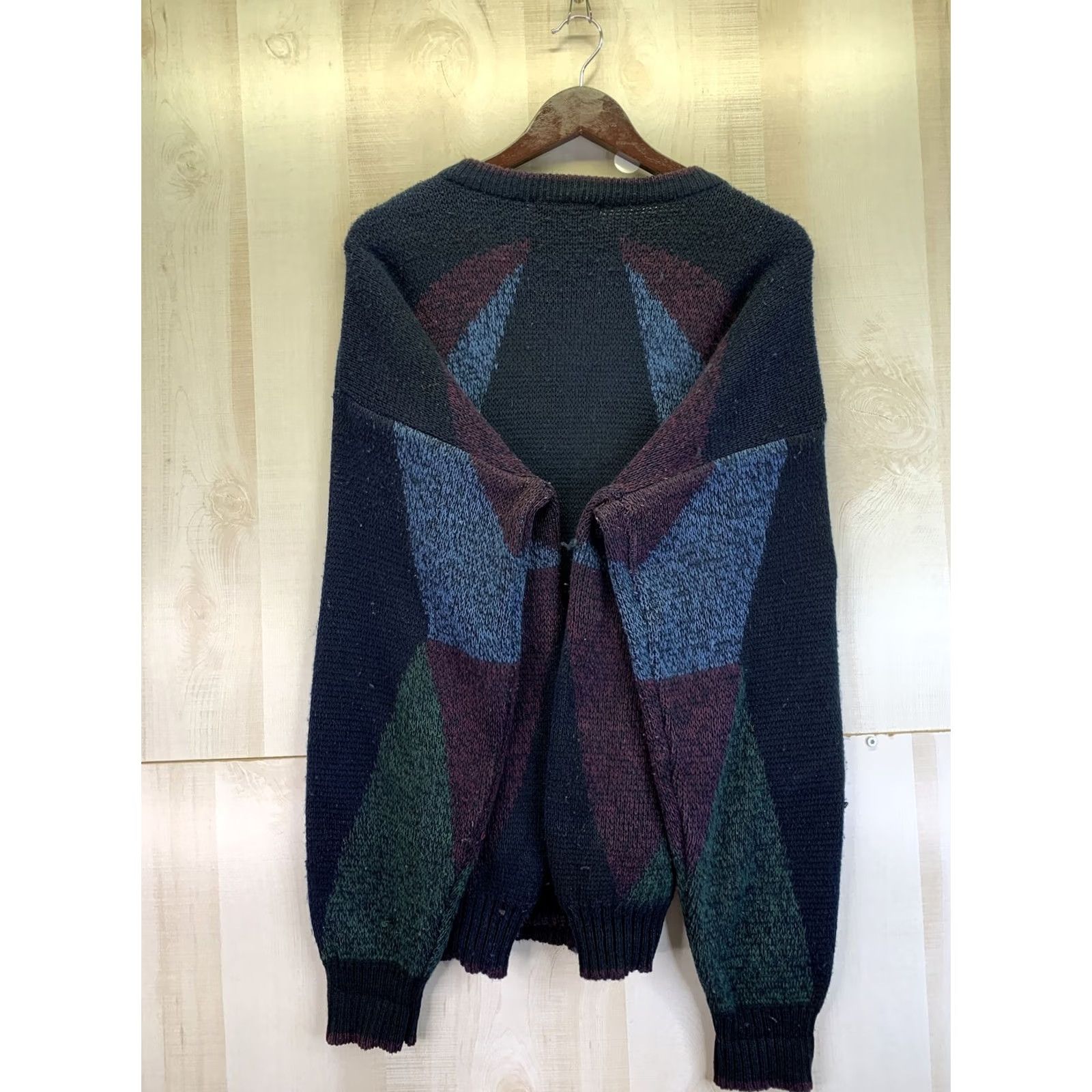 Vintage VINTAGE Impact Leather Patch Work Knit Sweater Mens XL 1980-90s Size US XL / EU 56 / 4 - 6 Thumbnail