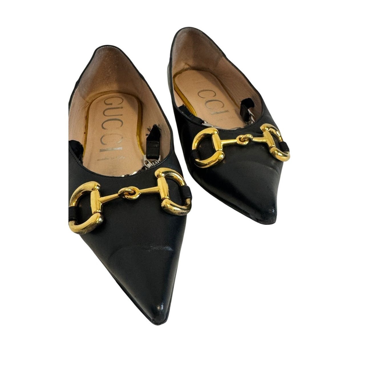 Gucci Gucci Deva Horsebit Chain Ballet Flats Black Leather Size 38 Size US 7.5 / IT 37.5 - 7 Thumbnail