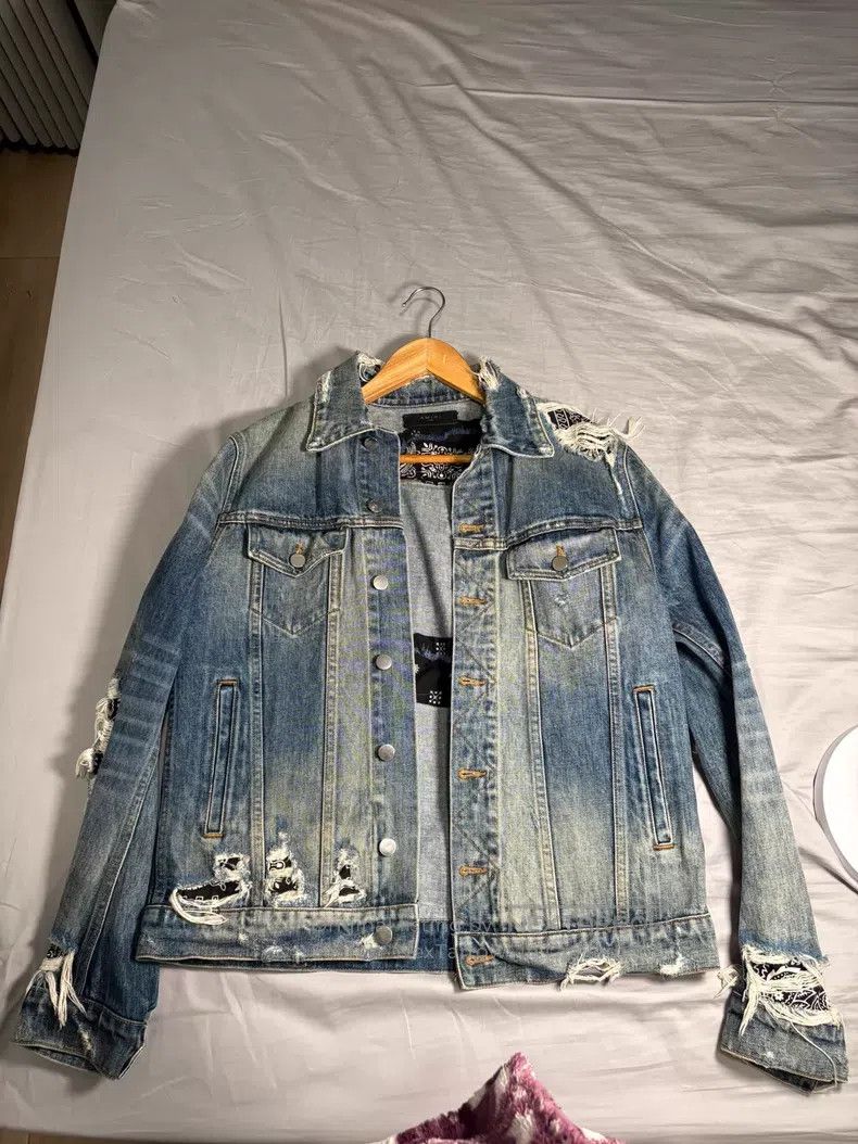 Amiri Size L Cashew-flower denim jacket