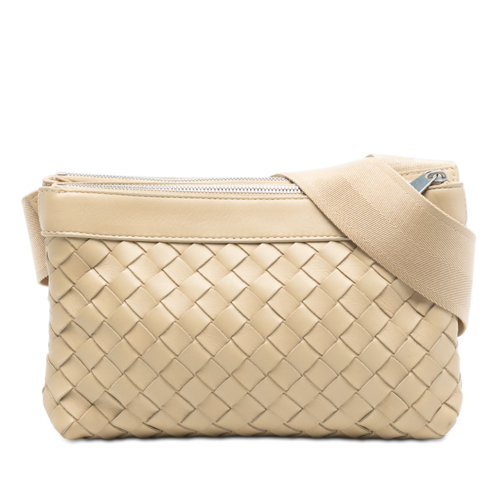 Bottega Veneta Bottega Veneta Nappa Intrecciato Double Zip Crossbody Size ONE SIZE - 1 Thumbnail