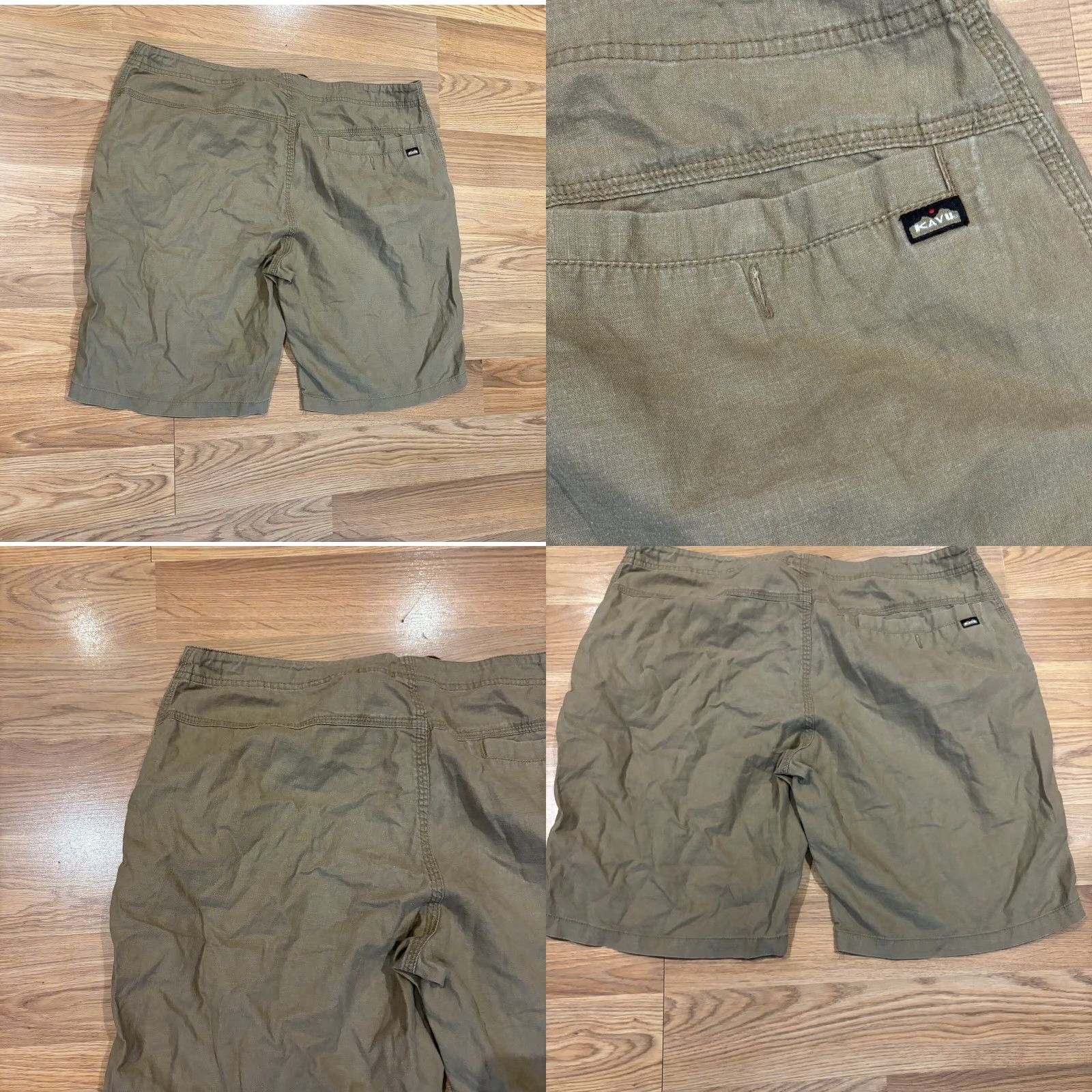 KAVU Kavu Shorts Men’s XL Khaki Tan Cotton Hemp Drawstring Button Size US 36 / EU 52 - 8 Thumbnail