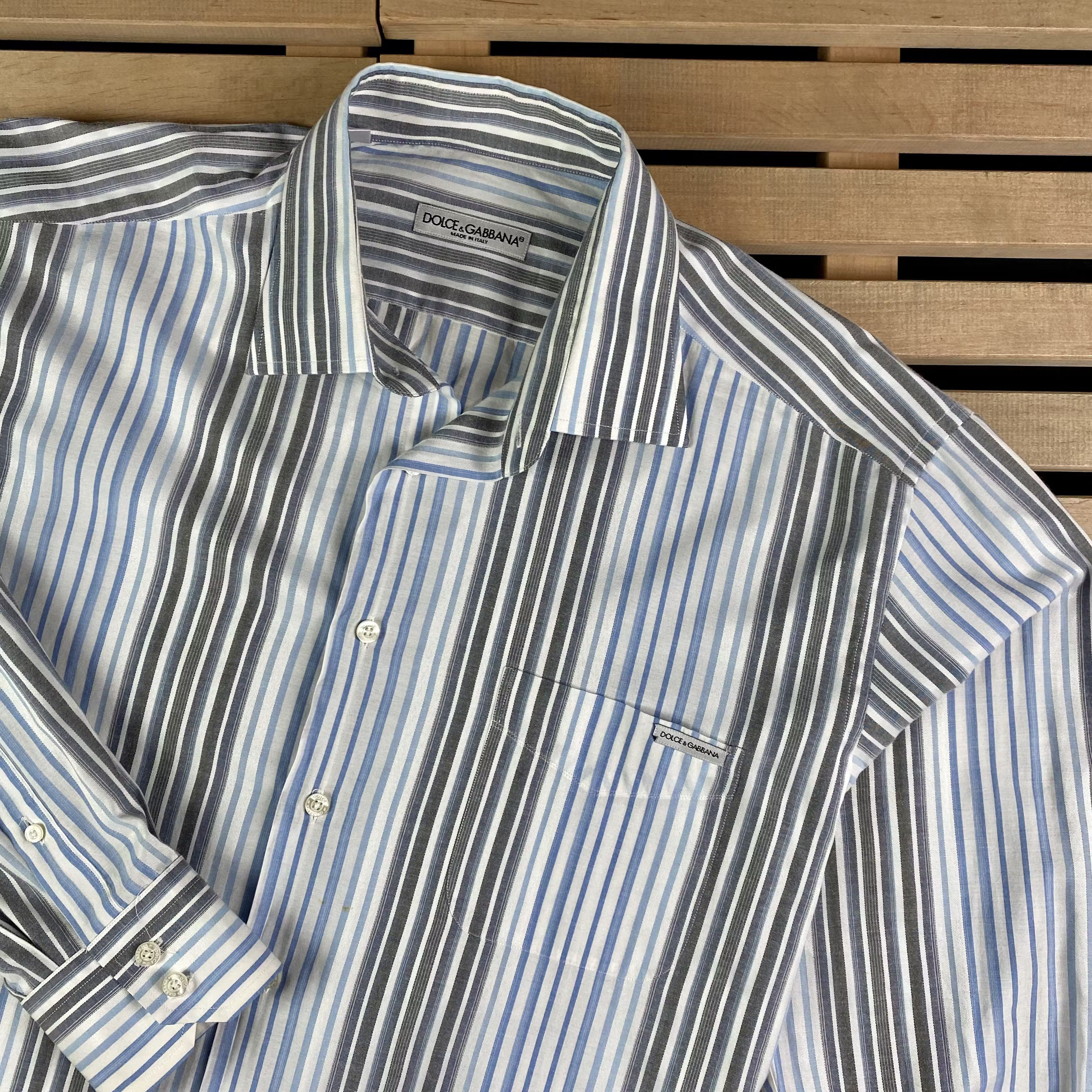 Dolce & Gabbana × Vintage Mens Shirt Long Sleeve Dolce Gabbana Vintage Size 43-44/5 Size US XL / EU 56 / 4 - 2 Thumbnail