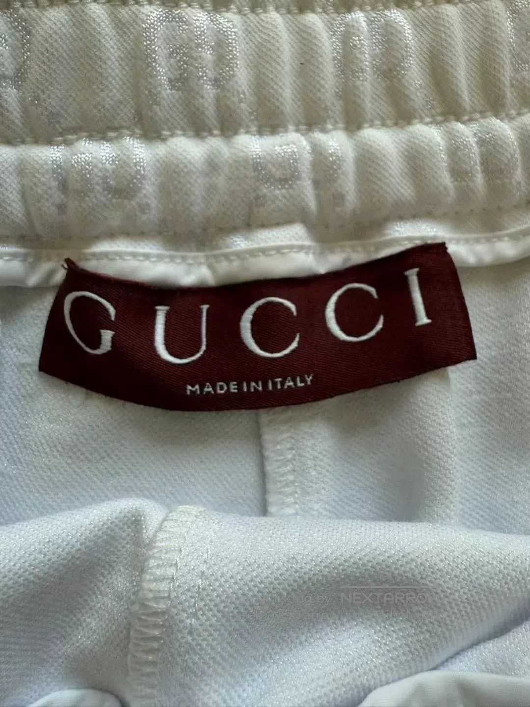 Gucci 25 New White All-Over Logo Shorts.