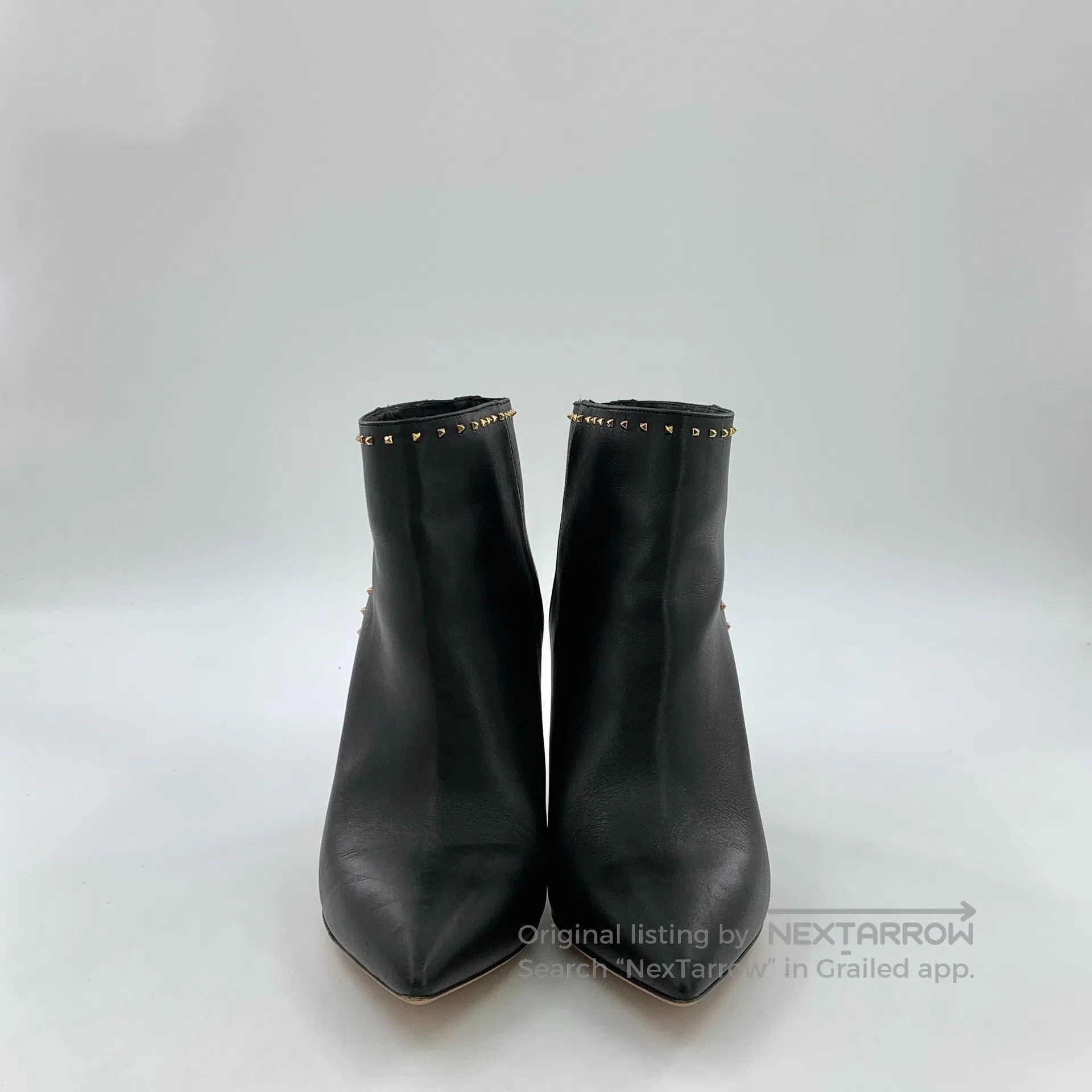 Valentino Valentino Black leather pointed toe rivet decoration fine Size US 6 / IT 36 - 3 Thumbnail