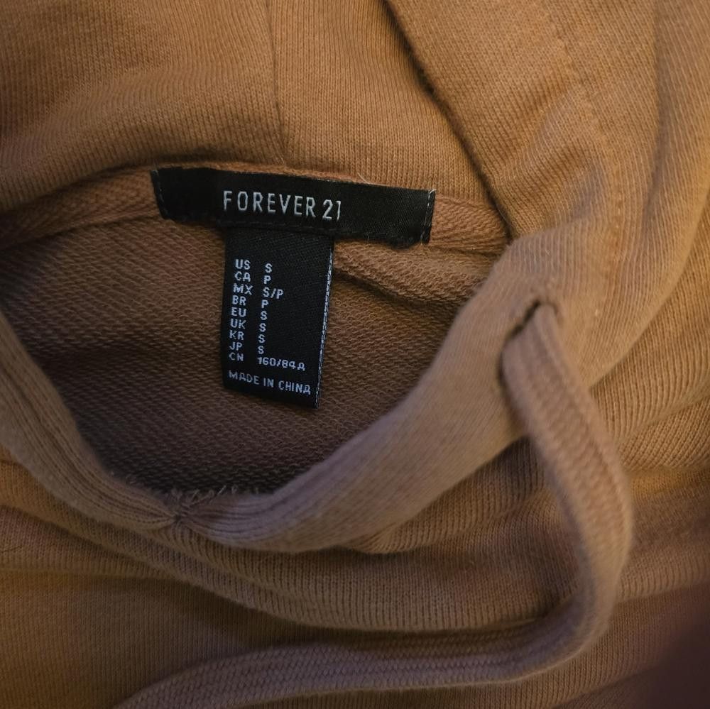 Forever 21 Burnt Orange Cropped F21 Hoodie Long Sleeve Size S / US 4 / IT 40 - 3 Thumbnail