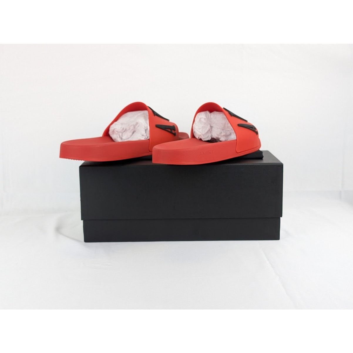 Amiri o1rshd1 Q:3 / Logo Pool Slide in Red/Black Size US 13 / EU 46 - 10 Thumbnail