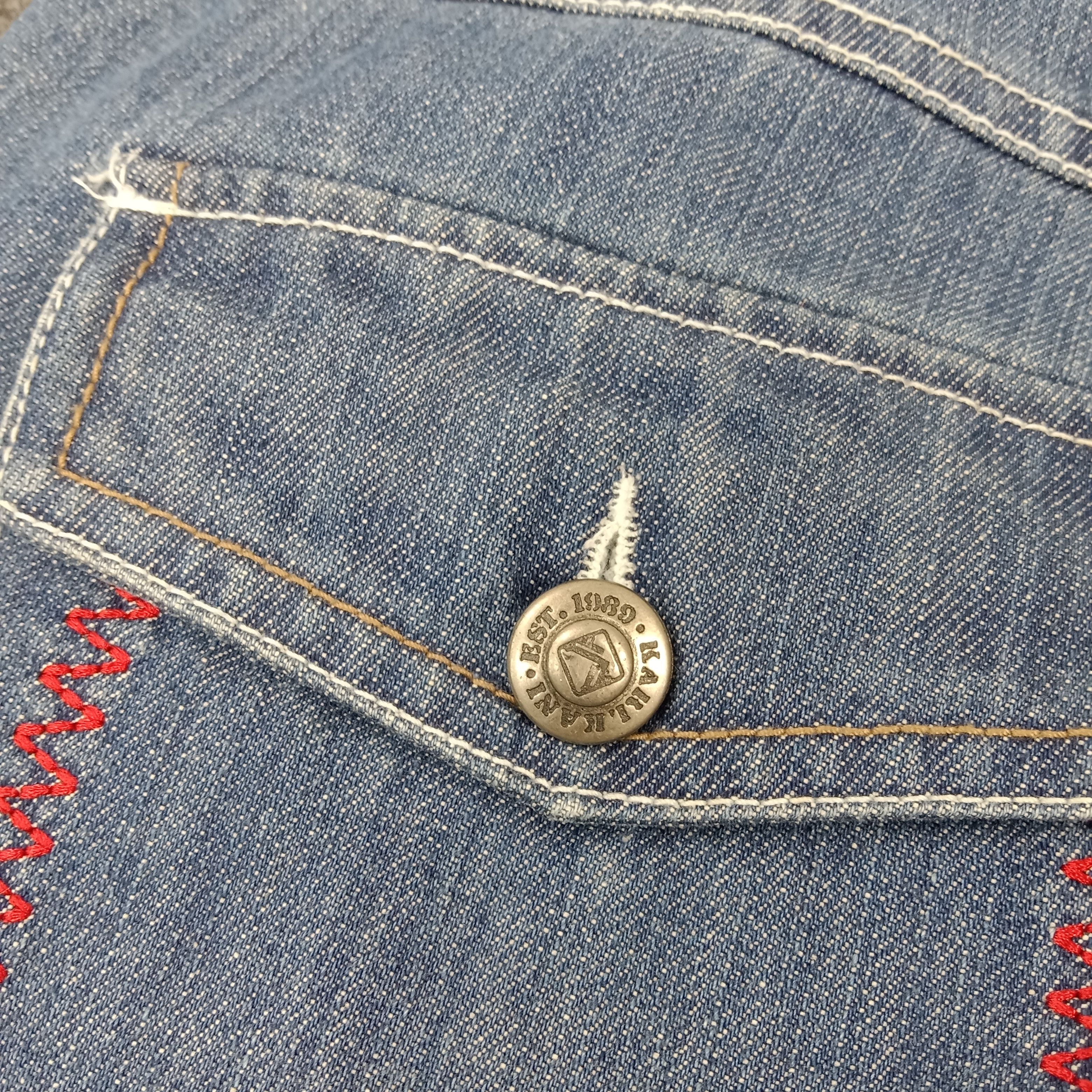 Karl Kani × Vintage Karl Kani American Baggy Style Cargo Denim Jeans Size US 27 - 9 Thumbnail
