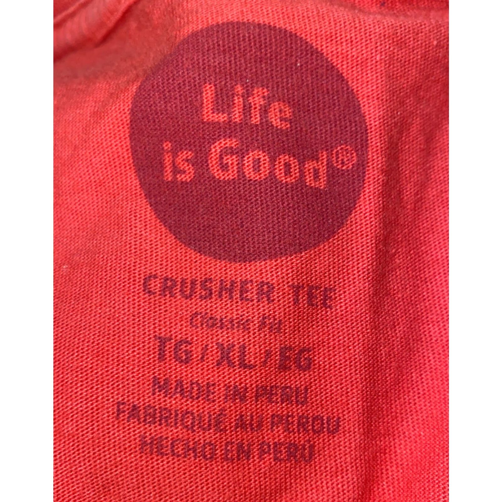 Life is Good Life is Good Mens Red Short Sleeve Crusher Tee XL T-Shirt Regular Shirt Men Size XL Size US 36 / EU 52 - 4 Thumbnail