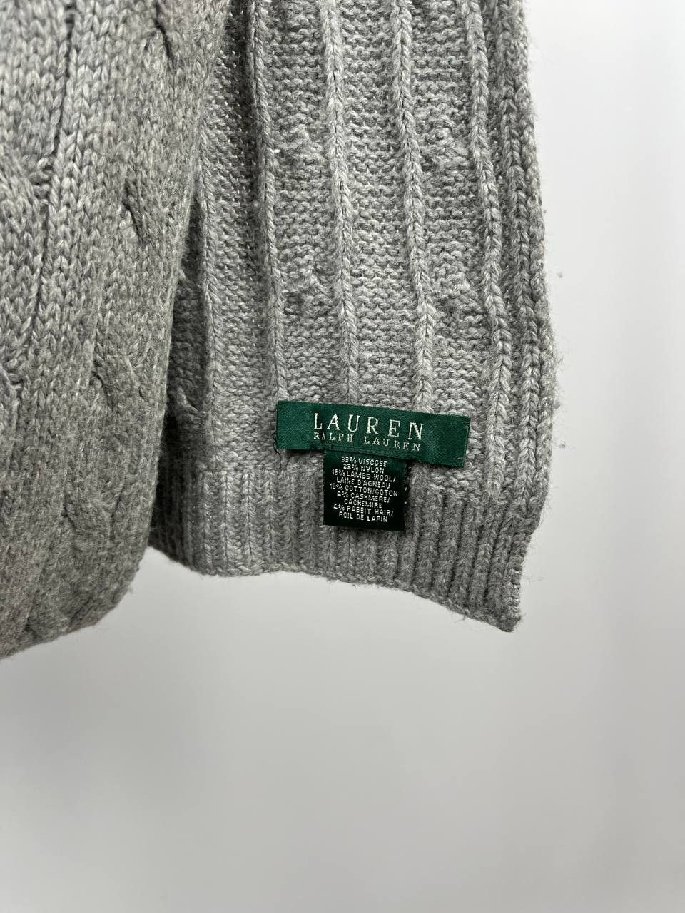 Polo Ralph Lauren Polo Ralph Lauren Grey Cable Knit Skarf Size ONE SIZE - 5 Thumbnail