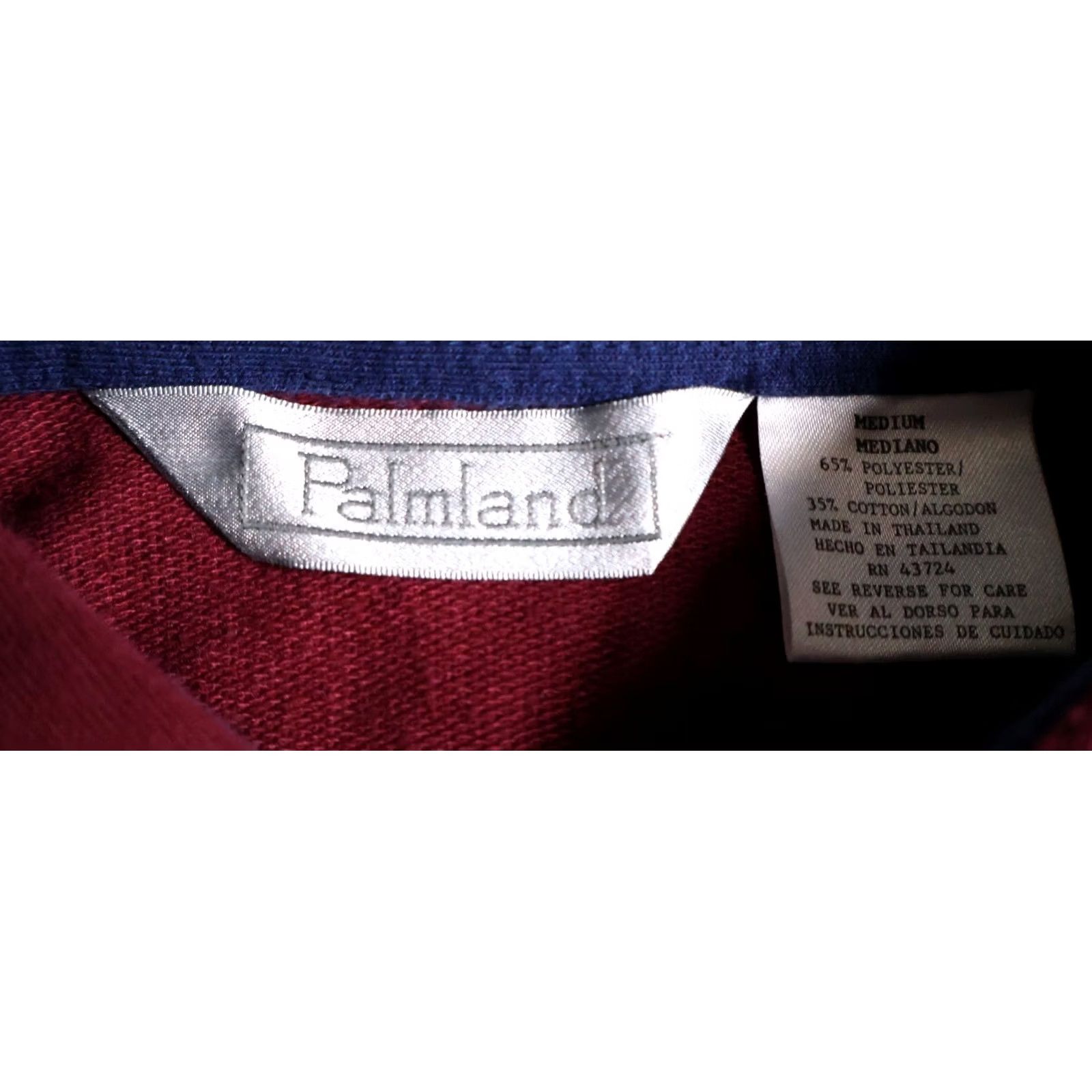Vintage Palmland Long Sleeve Polo Shirt Men's Medium Dark Red Blue Stripe Retro VTG Shirt Mens Medium Red Blue Stripe Polo Size US M / EU 48-50 / 2 - 3 Thumbnail
