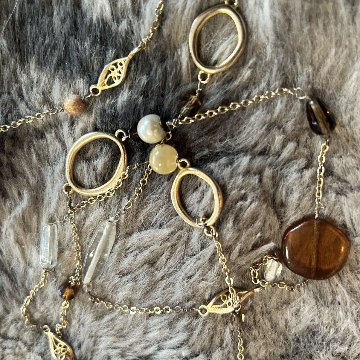 Vintage Vintage handcrafted wired stone glass pearl bead necklace Size ONE SIZE - 5 Thumbnail