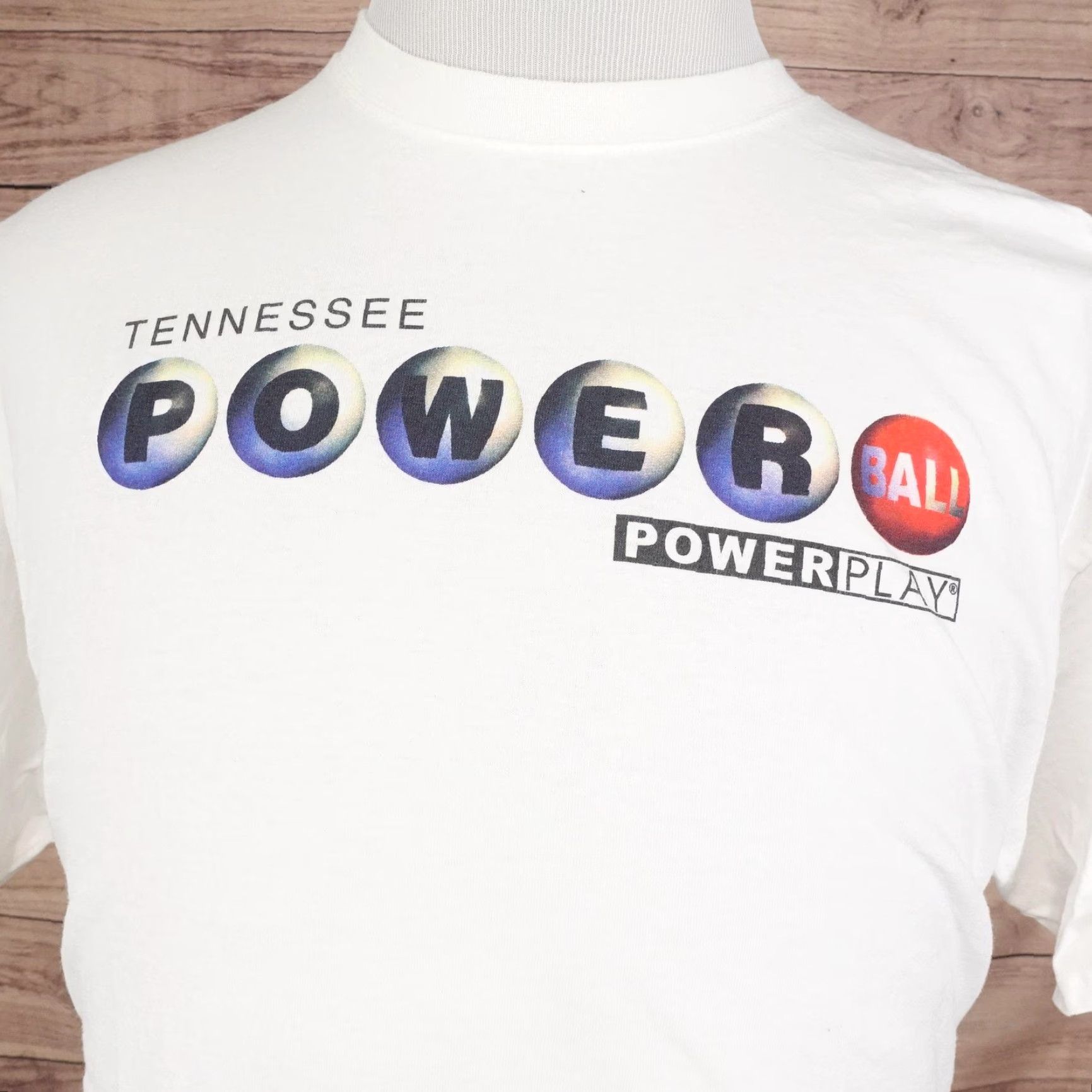 Port & Company Tennessee Powerball Shirt Mens XL White Port & Company Crew Neck Graphic Print Tee Size US XL / EU 56 / 4 - 2 Thumbnail