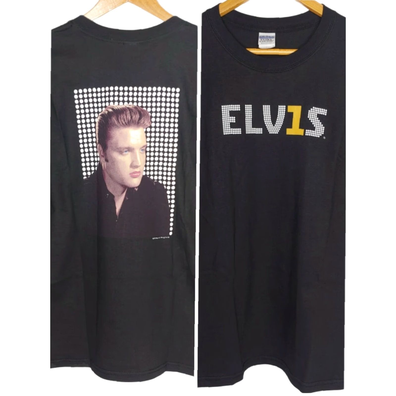 Gildan VINTAGE Harrahs Casino ELVIS Presley ELV1S Shirt Large Black The King Music Rockabilly Size US L / EU 52-54 / 3 - 2 Thumbnail