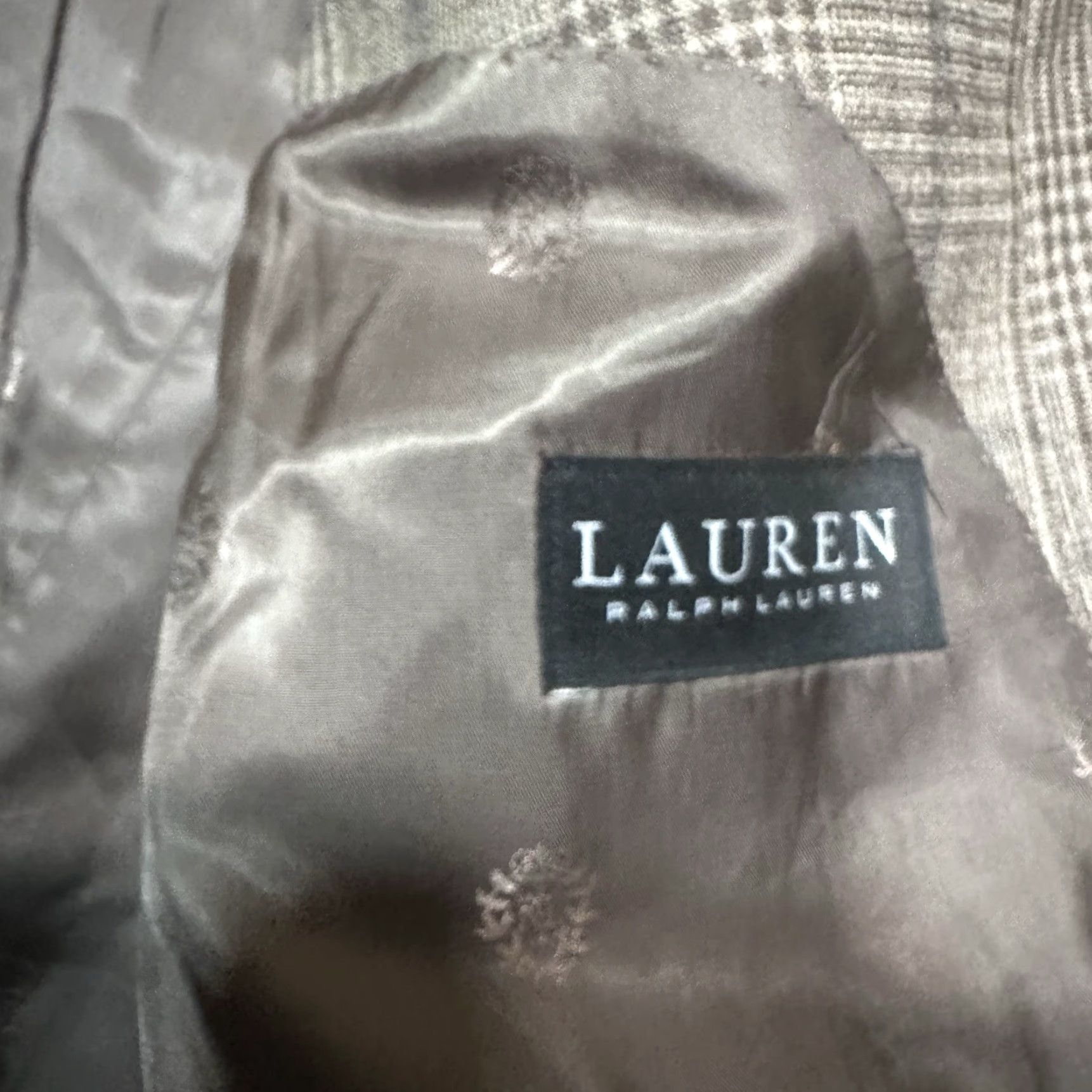 Ralph Lauren Lauren Ralph Lauren Mens Sport Coat Blazer 46R Brown Plaid Wool Blend Casual Size 46R - 5 Thumbnail