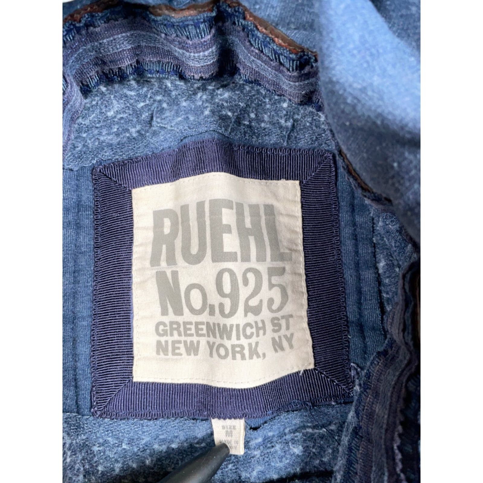 Vintage Ruehl 925 Jane Street Zip Hoodie Women's M Blue Embroidered Full Zip Hoodie (flaw) Size M / US 6-8 / IT 42-44 - 3 Thumbnail