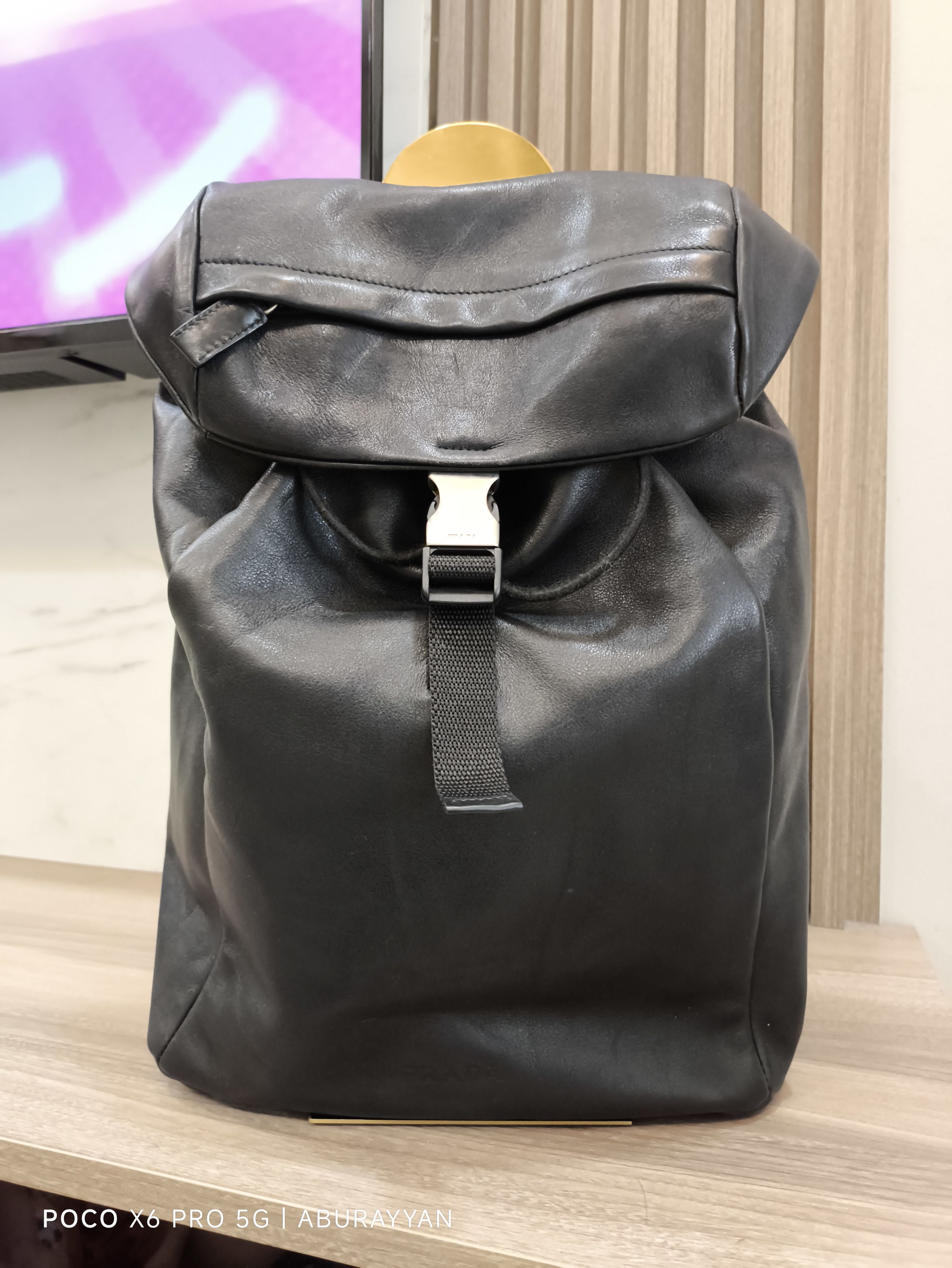 Prada Prada Soft Calf Leather Black Backpack Bag Size ONE SIZE - 1 Thumbnail