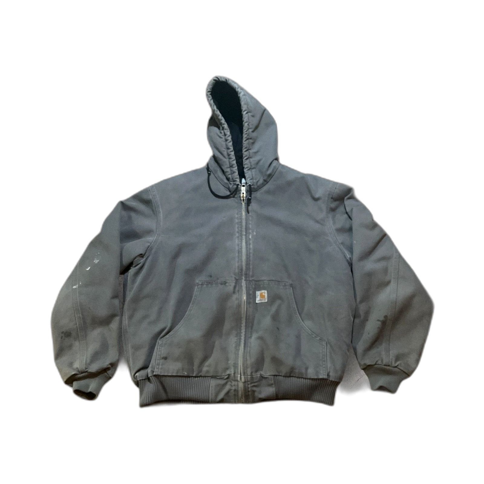 Carhartt VTG Carhartt J140-GVL Jacket Large Gray Hooded Union Made US Size US L / EU 52-54 / 3 - 1 Thumbnail