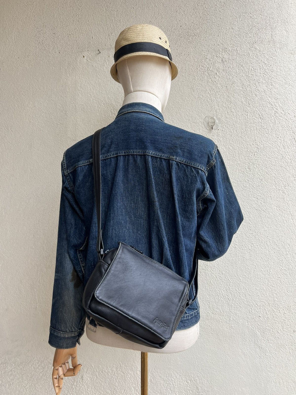 Leather Vintage AmeriBag Usa Patina Black Leather Bag Size ONE SIZE - 24 Thumbnail