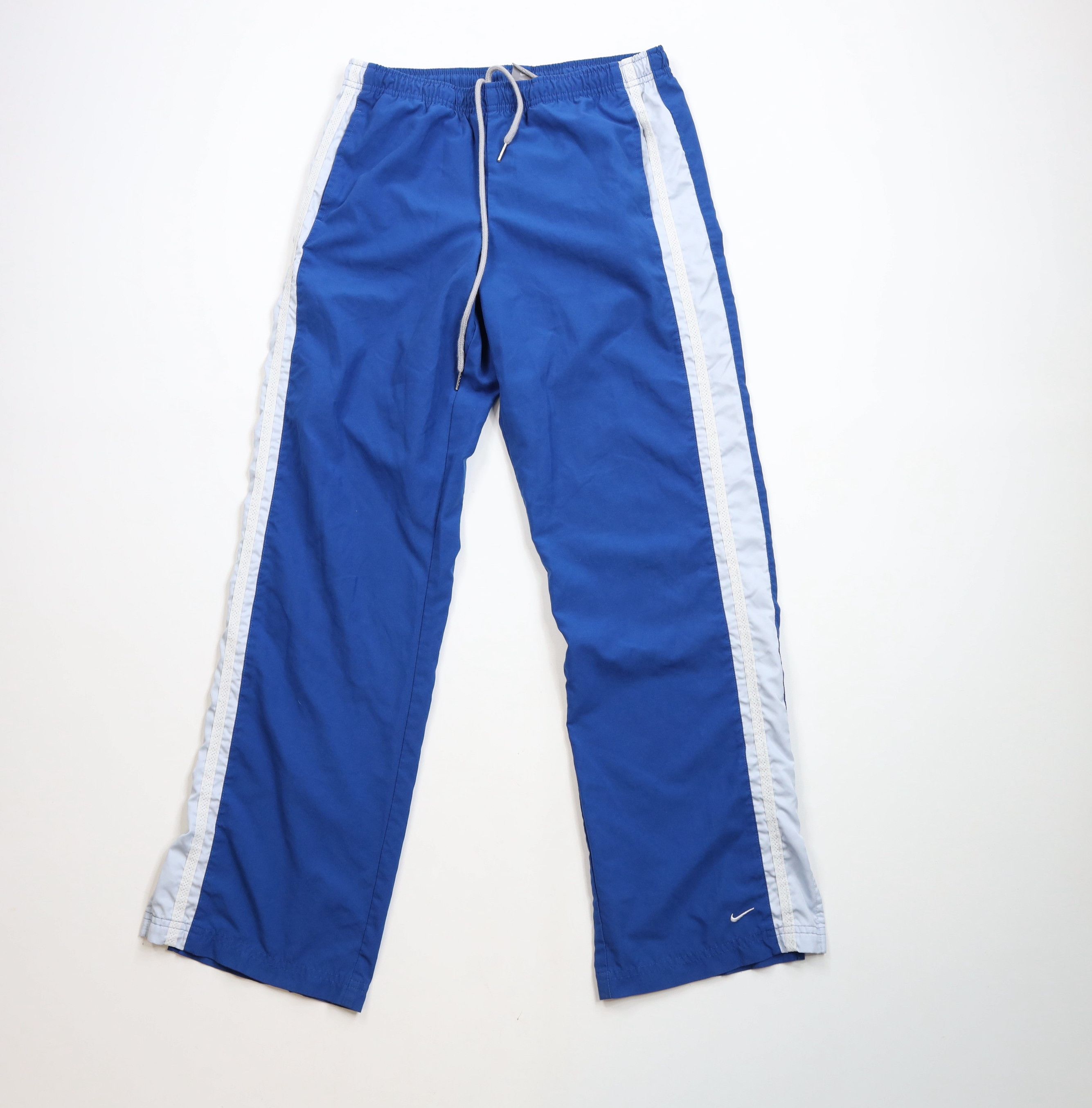 Nike × Vintage Vintage 90s Y2K Nike Mini Swoosh Striped Wide Leg Pants Size 28" / US 6 / IT 42 - 1 Thumbnail