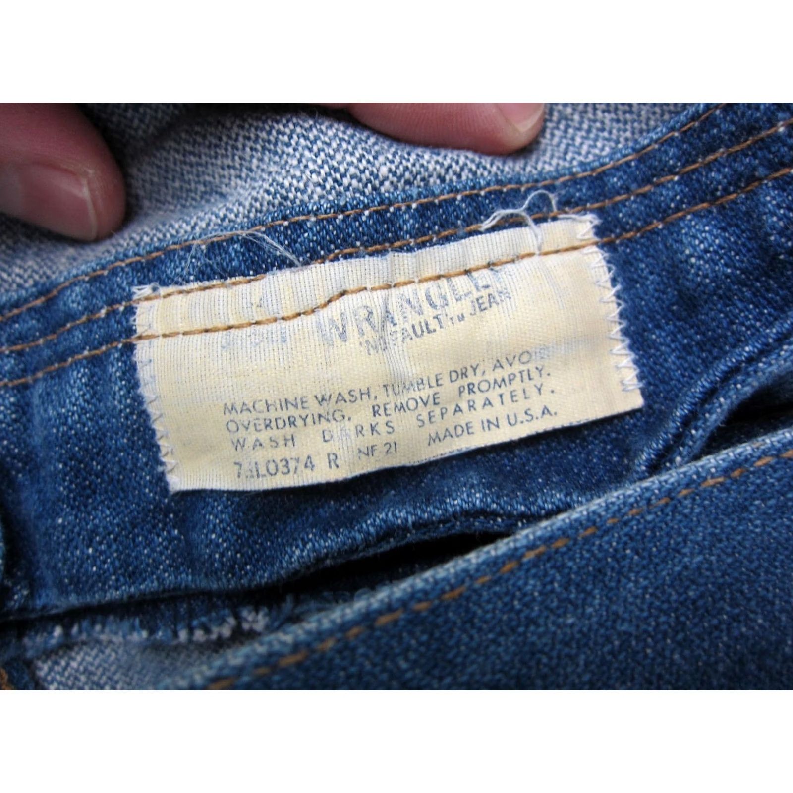 Wrangler VINTAGE Wrangler Jeans Womens 31 L26 Blue Bootcut Bell Bottom Flare Stitching Retro Size 24" / US 00 / IT 34 - 6 Thumbnail