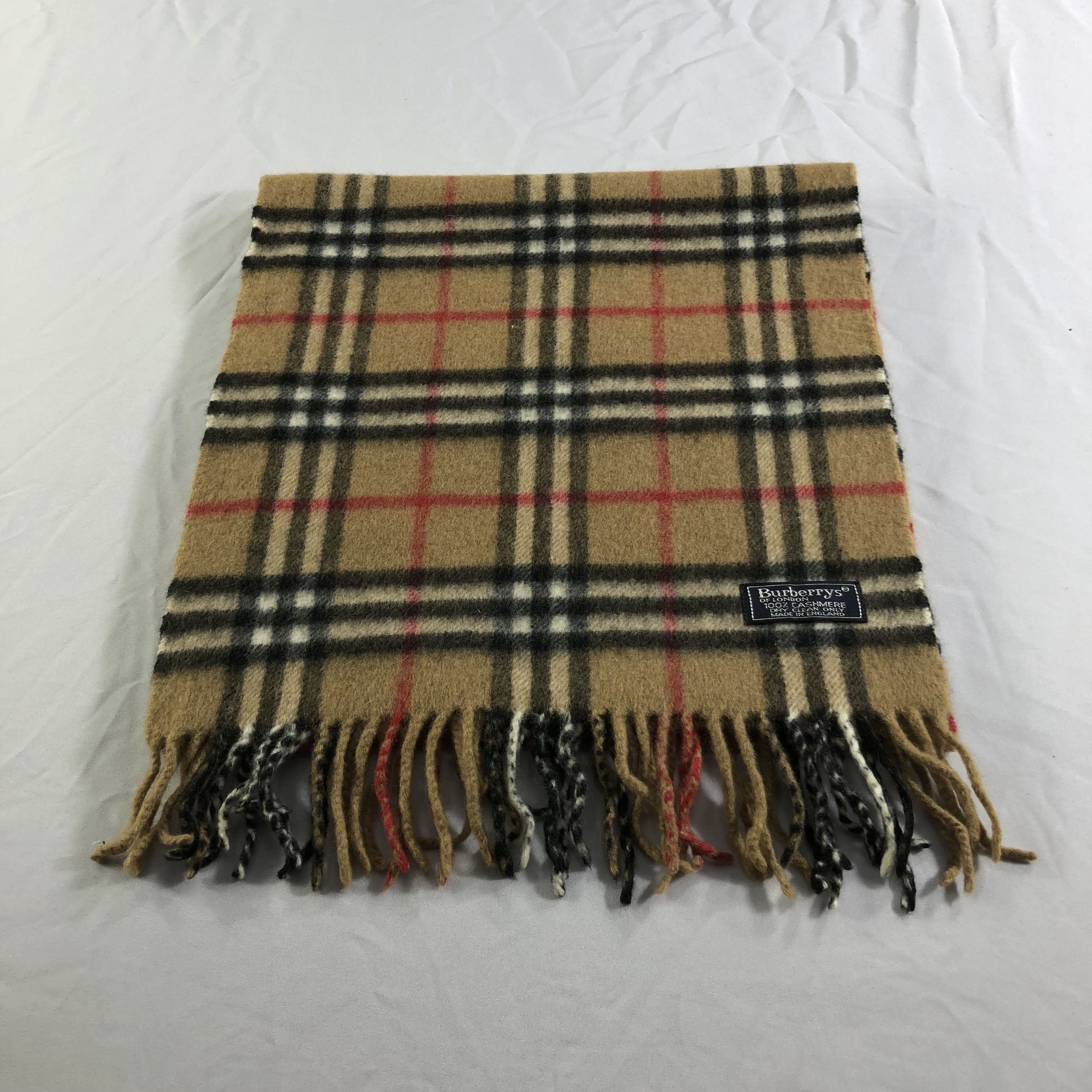 Burberry Burberrys Tan Nova Check Cashmere Scarf Muffler V2258 Size ONE SIZE - 3 Thumbnail